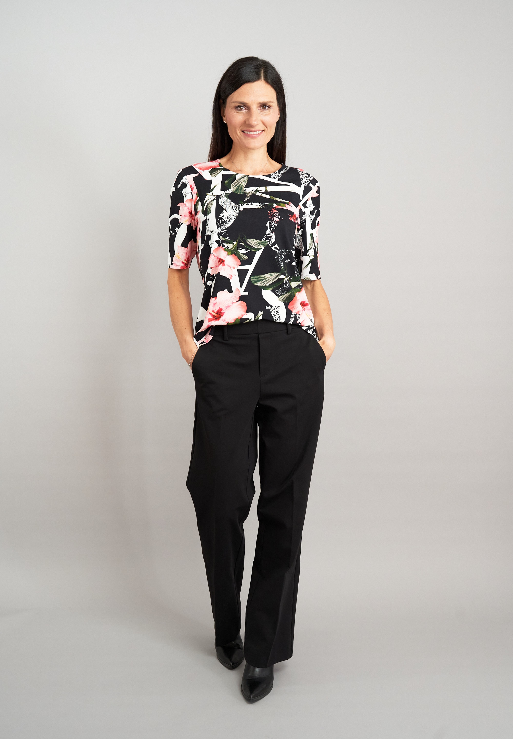 Seidel Moden T-Shirt, mit floralem Muster und MADE IN GERMANY