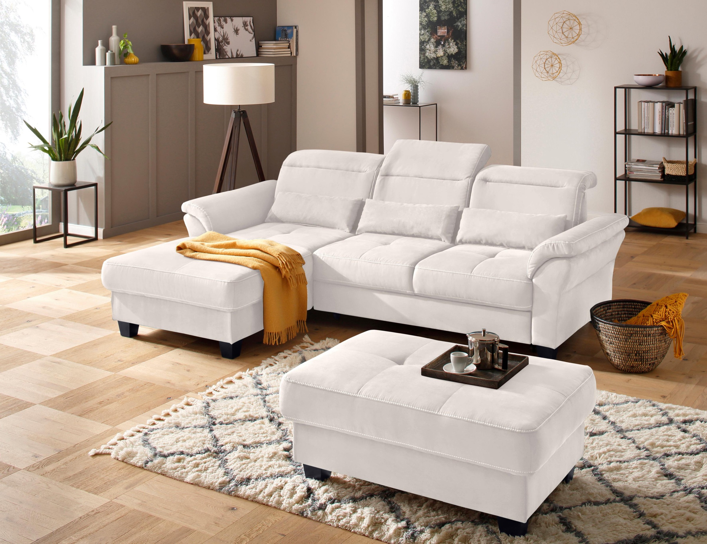 Home affaire Ecksofa "Solvei L-Form" mit Recamierenabschluß und Sitztiefenv günstig online kaufen