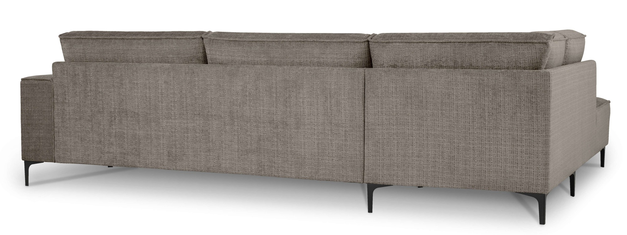 Places of Style Ecksofa »Polsterecke Oland, Struktur, Flachgewebe, Luxus-Microfaser, Boucle«, L-Form, 289 cm, Wellenunterfederung, Skandi-Design, Metallfüße