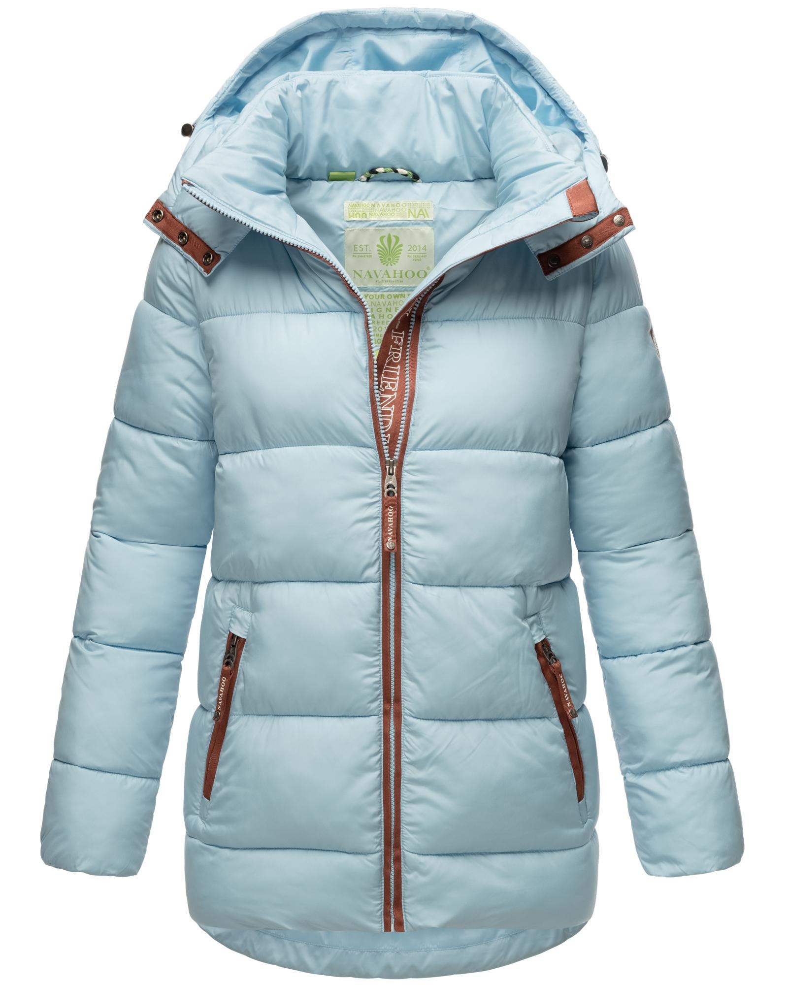 Navahoo Winterjacke »Wattewölkchen«, mit Kapuze, Modische Damen Steppjacke mit kontrastfarbenen Details