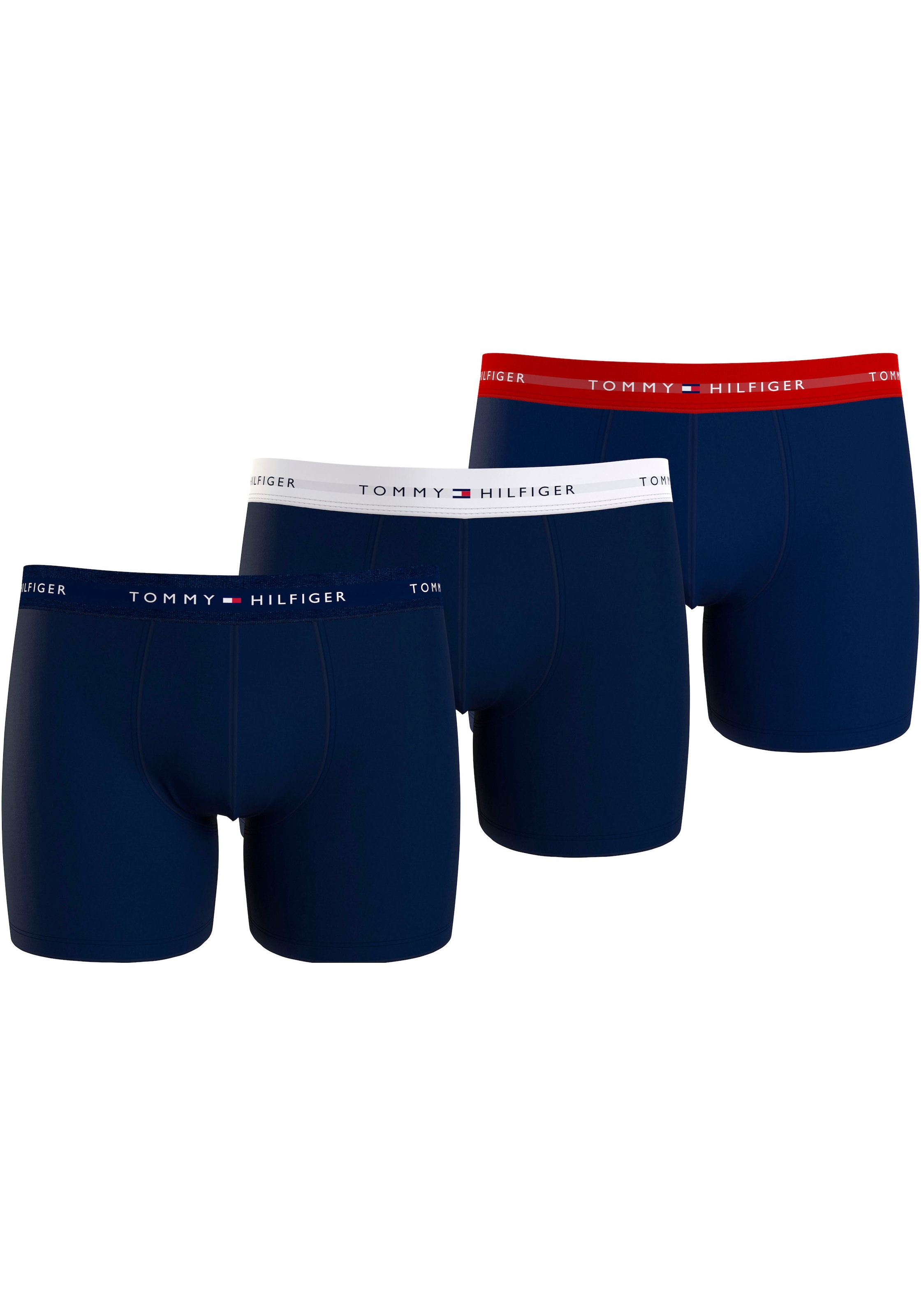 Tommy Hilfiger Underwear Boxer »3P BOXER BRIEF WB«, (Packung, 3 St., 3er), mit längerem Bein und Logo-Elastikbund