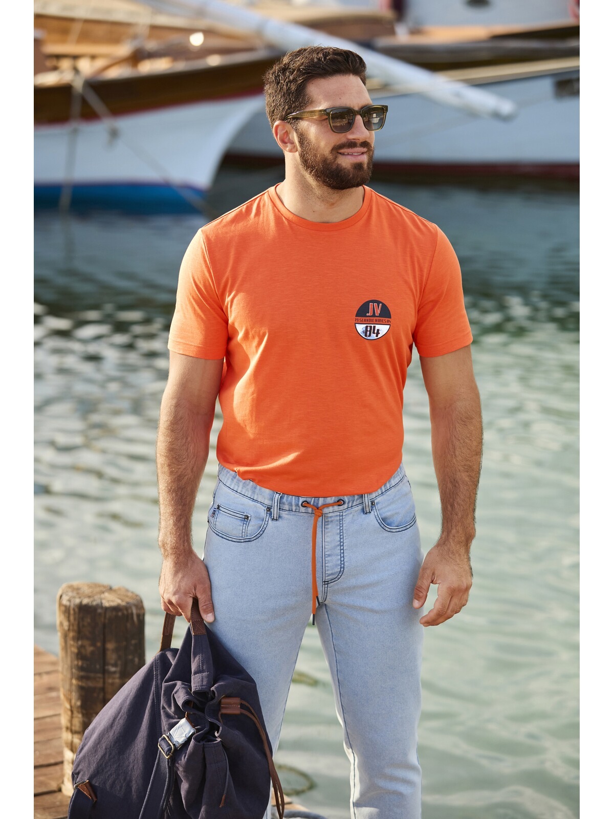 Jan Vanderstorm Rundhalsshirt »T-Shirt GARMANN«, (1 tlg.), mit Segelaufdruck