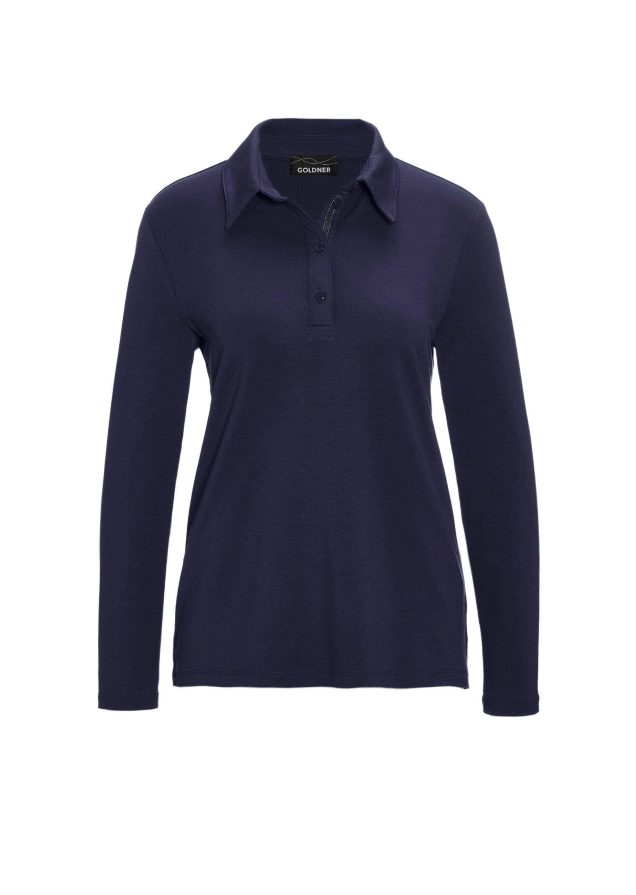 GOLDNER Poloshirt "Langarm Poloshirt mit Schmuckband an Knopfleiste" günstig online kaufen