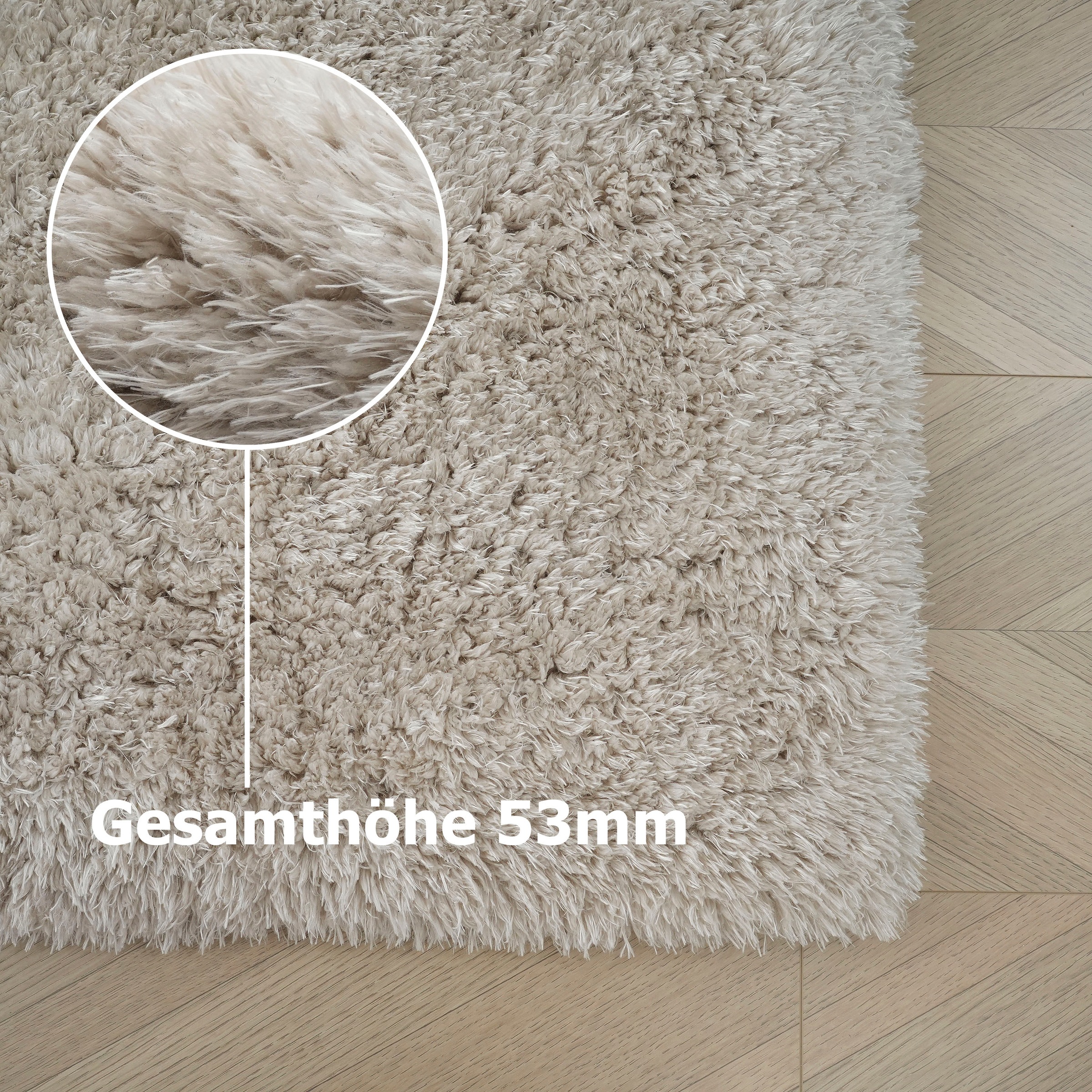 my home Hochflor-Teppich »Micro Shaggy«, rechteckig, 53 mm Höhe, weich, flauschig, Uni-Farben, Wohnzimmer, Schlafzimmer, Kinderzimmer