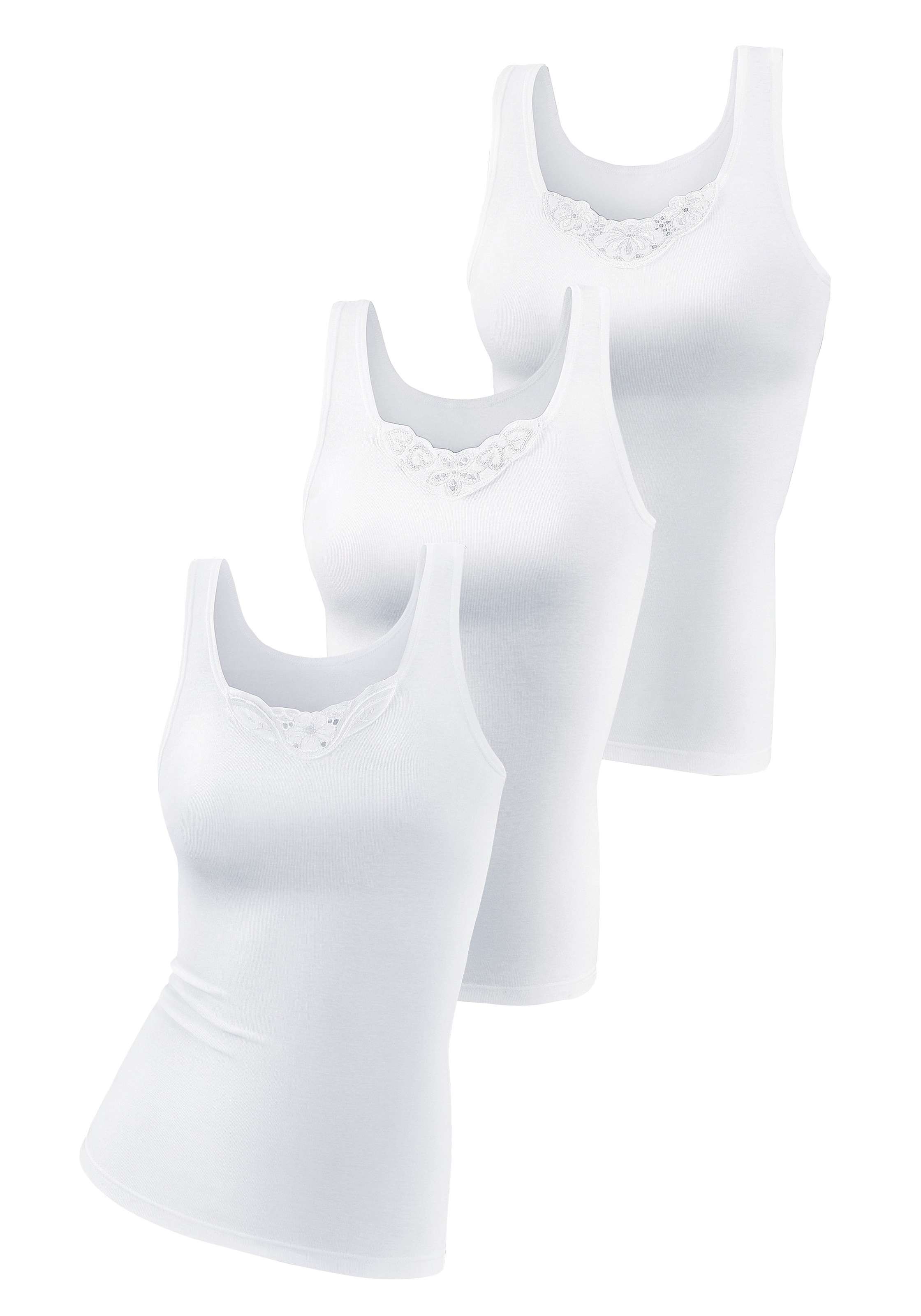 petite fleur by Lascana Unterhemd 3er-Pack, aus reiner Baumwolle, Tanktop, Unterziehshirt