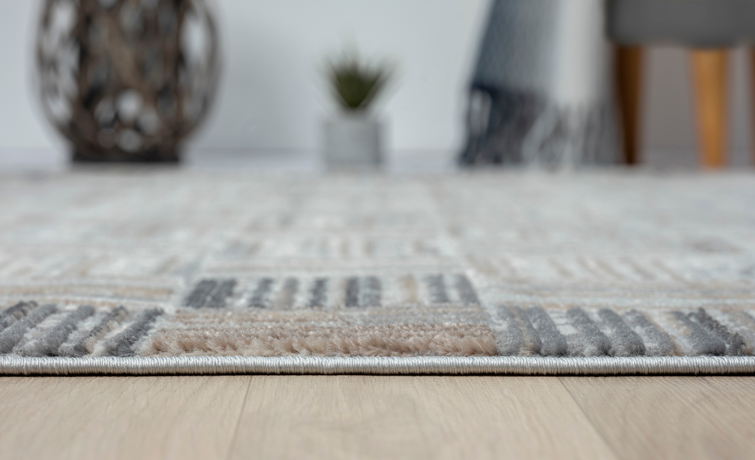 my home Teppich »Yasmin Lagerräumung«, rechteckig, 8 mm Höhe, Kurzflor, modernes Design, mit Bordüre, pflegeleicht, Wohnzimmer