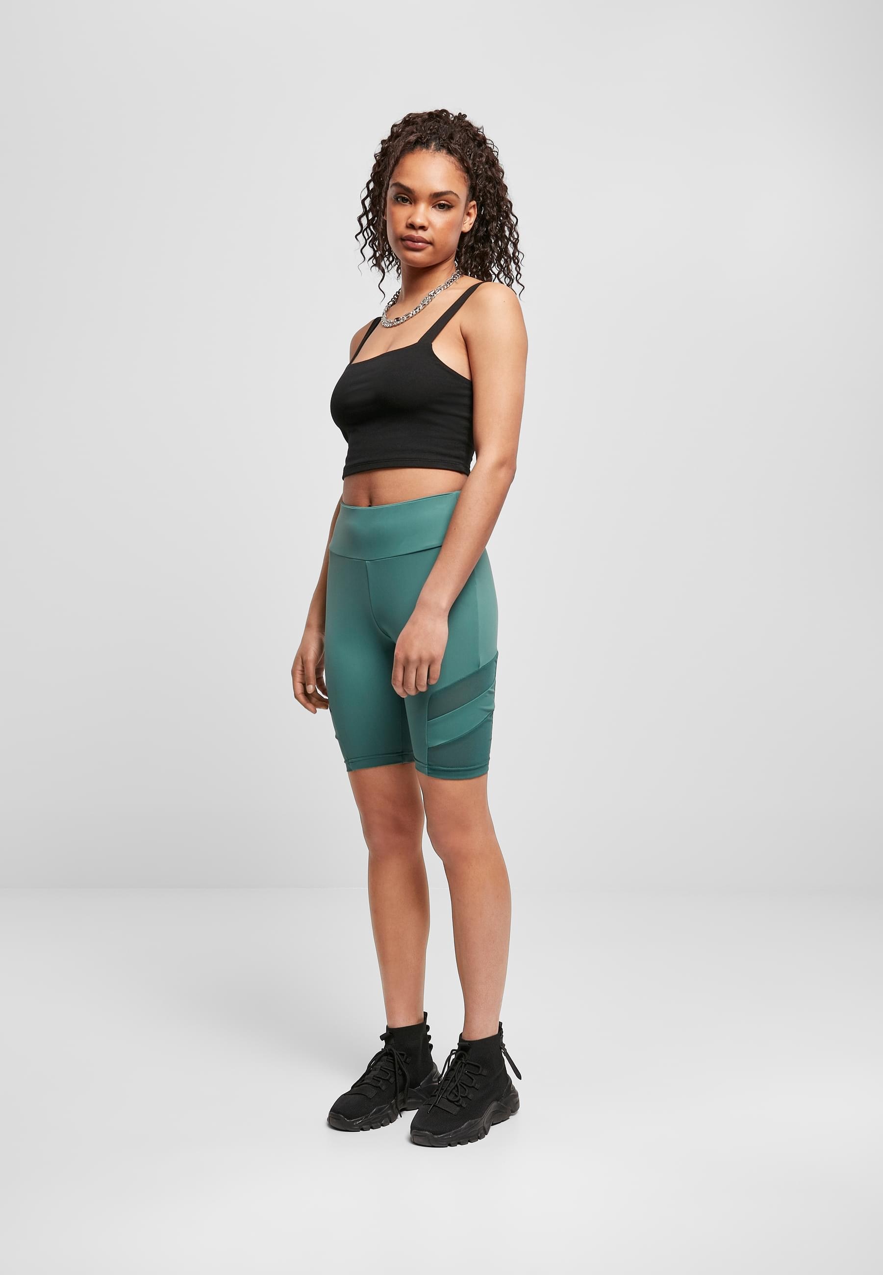 URBAN CLASSICS Stoffhose »Urban Classics Damen Ladies High Waist Tech Mesh Cycle Shorts«, (1 tlg.)
