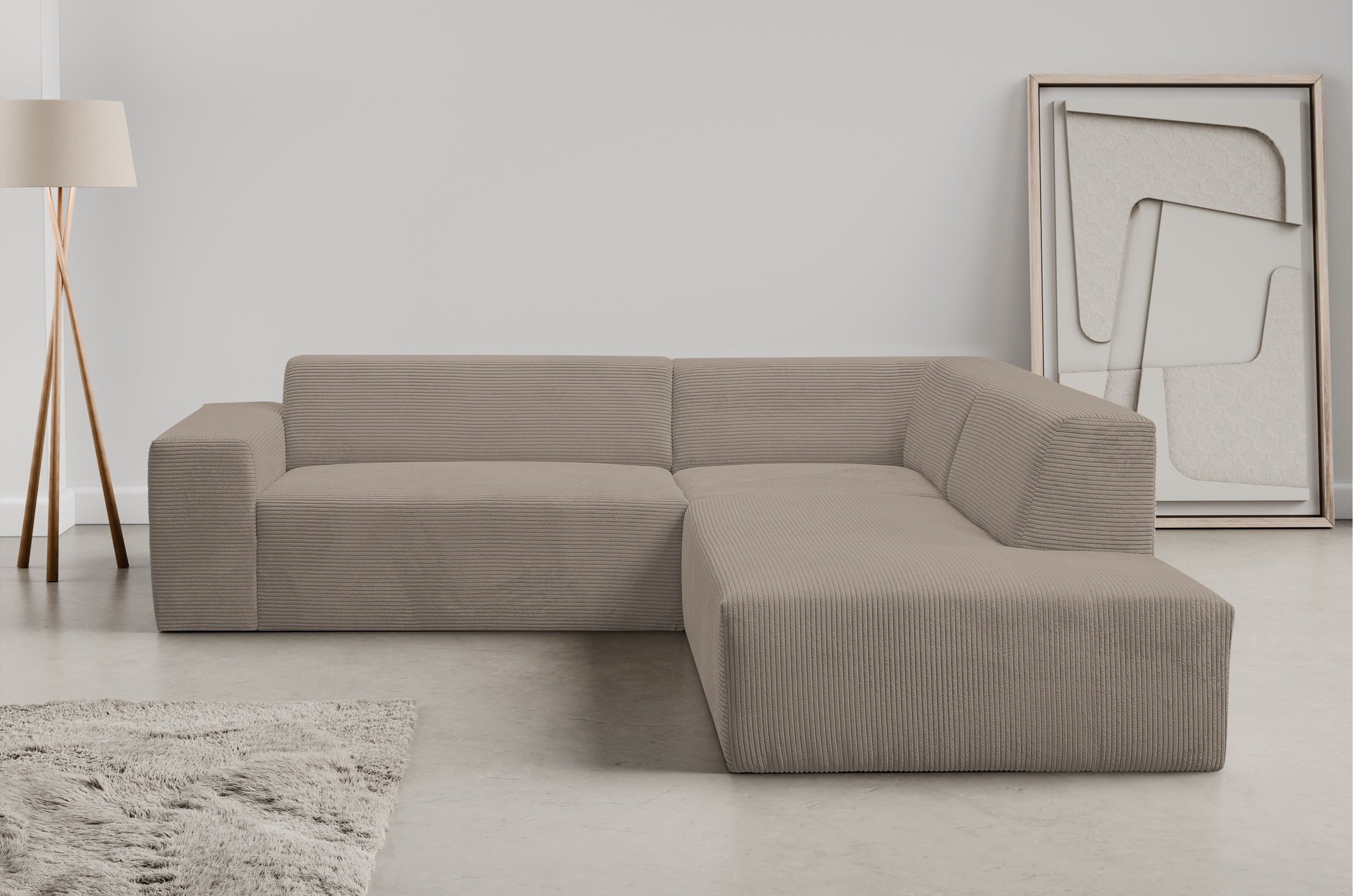 WERK2 Ecksofa "Zeus-M, tolles Sofa mit schönen Details, L-Form", Curvy Tren günstig online kaufen