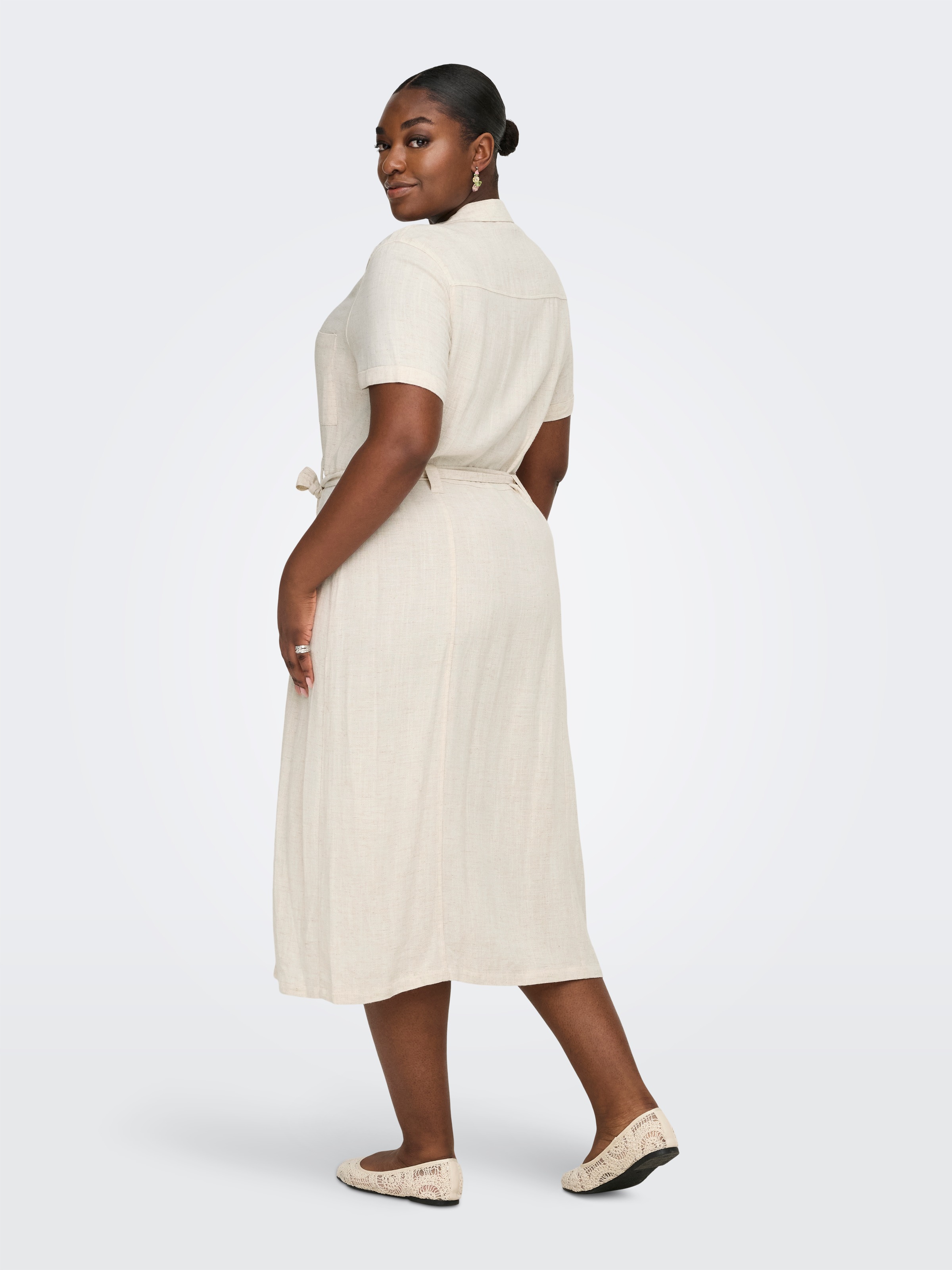 ONLY CARMAKOMA Blusenkleid "CARSIESTA SS LIN BL SHIRT DRESS PNT NOOS" günstig online kaufen