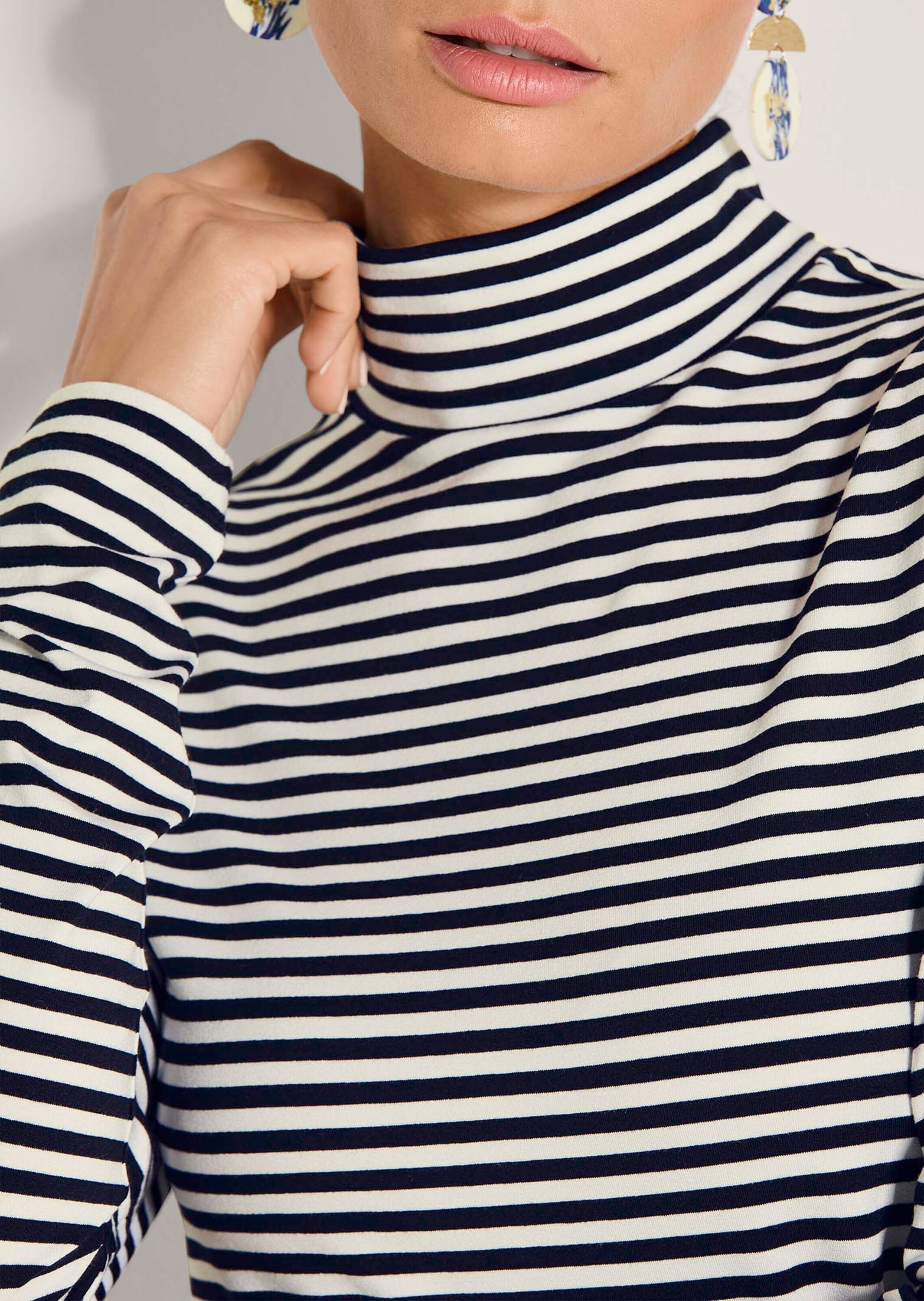 MADELEINE Langarmshirt »Shirt Ringelshirt mit Rollkragen«