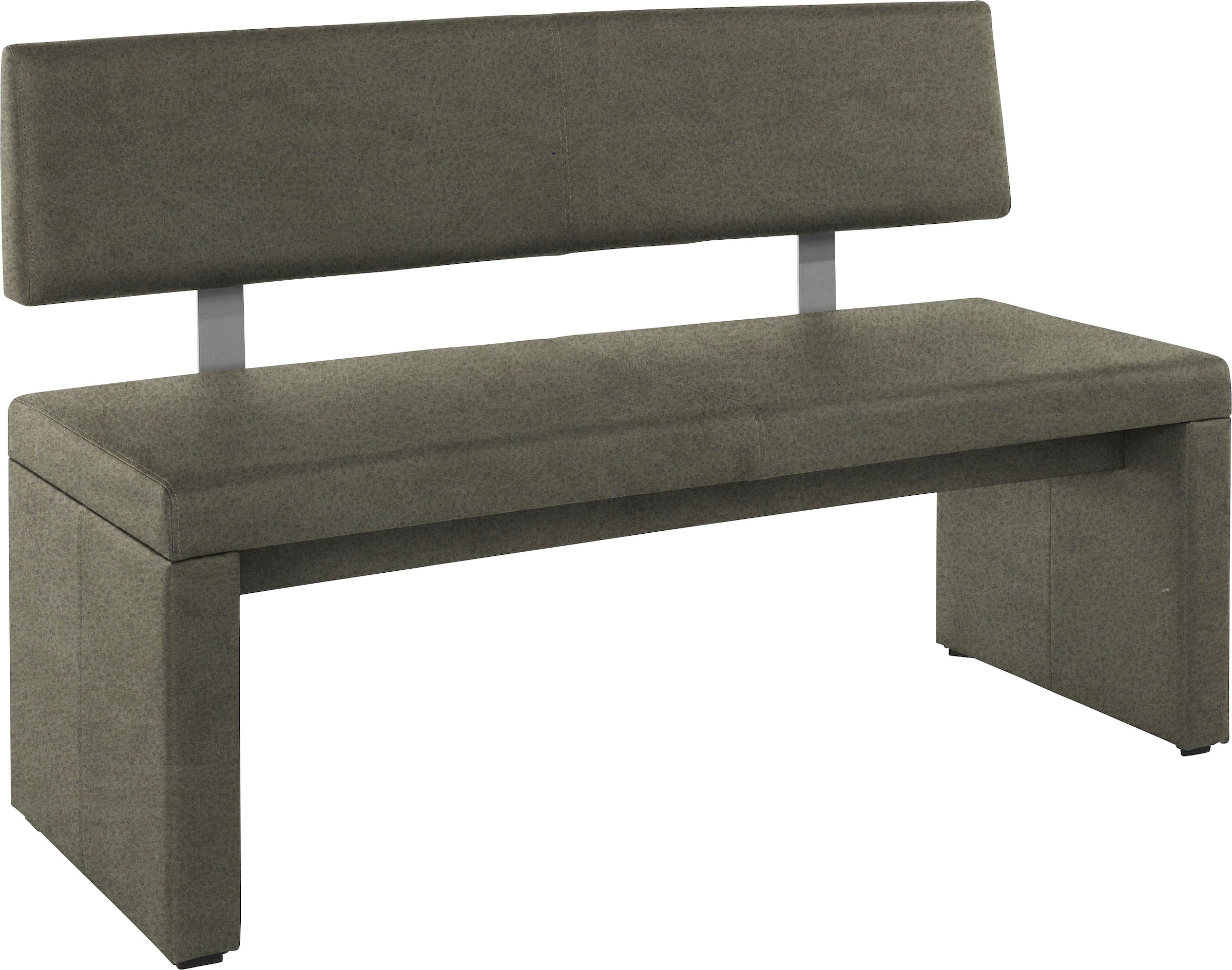 Sitzbank OTTO HOME "Charissa", grün (khakifarben (arizona 4421), khakifarben (arizona 4421)), B:160cm H:90cm T:53cm, Holzwerkstoff, Massivholz, Sitzbänke, Essbank Sitzbank Polsterbank, mit Lehne, Breite 140, 160 oder 180 cm