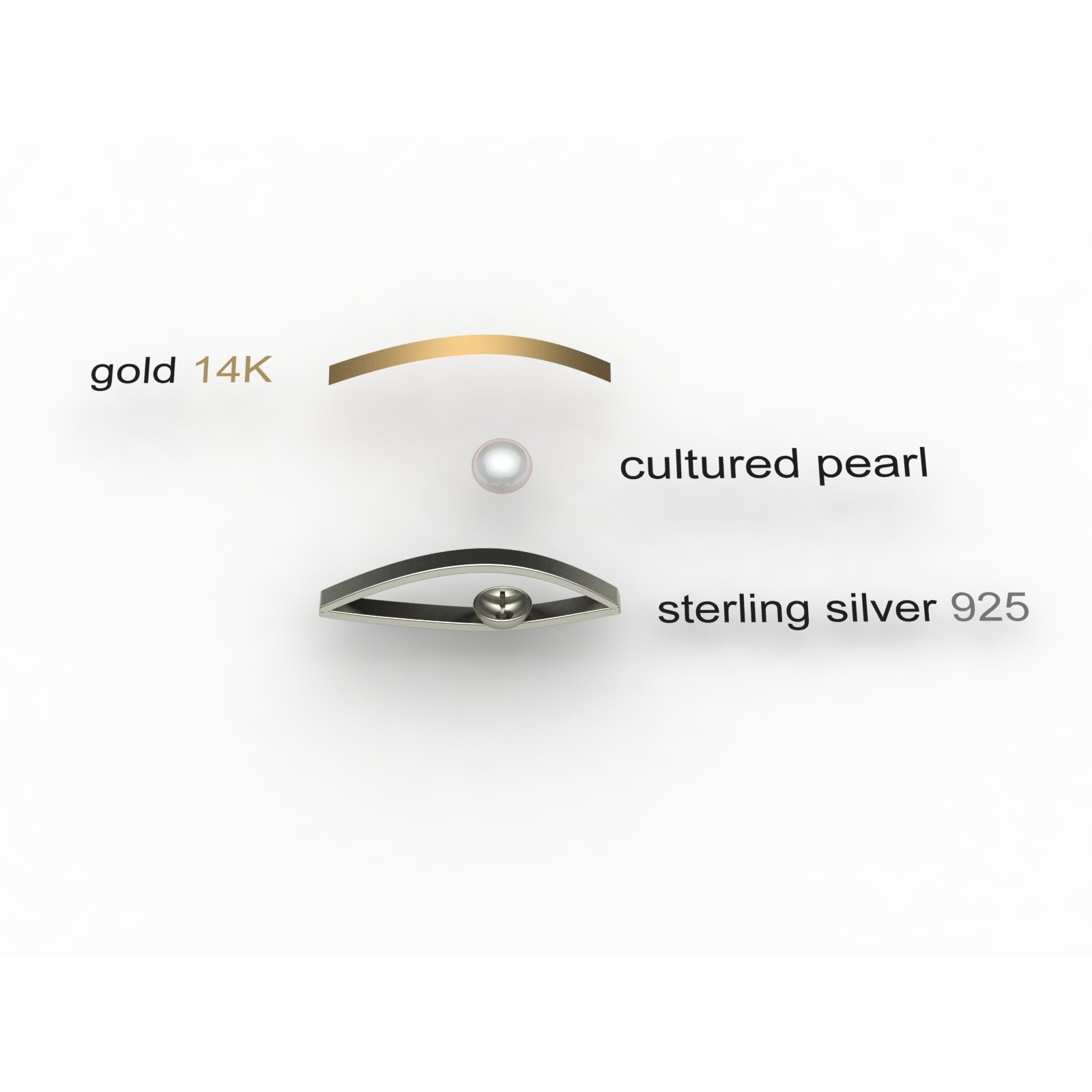 OSTSEE-SCHMUCK Kette mit Anhänger »- Gleiter-Sunny Exklusiv - Silber 925/000 & Gold 585/000 - Zuchtperle«