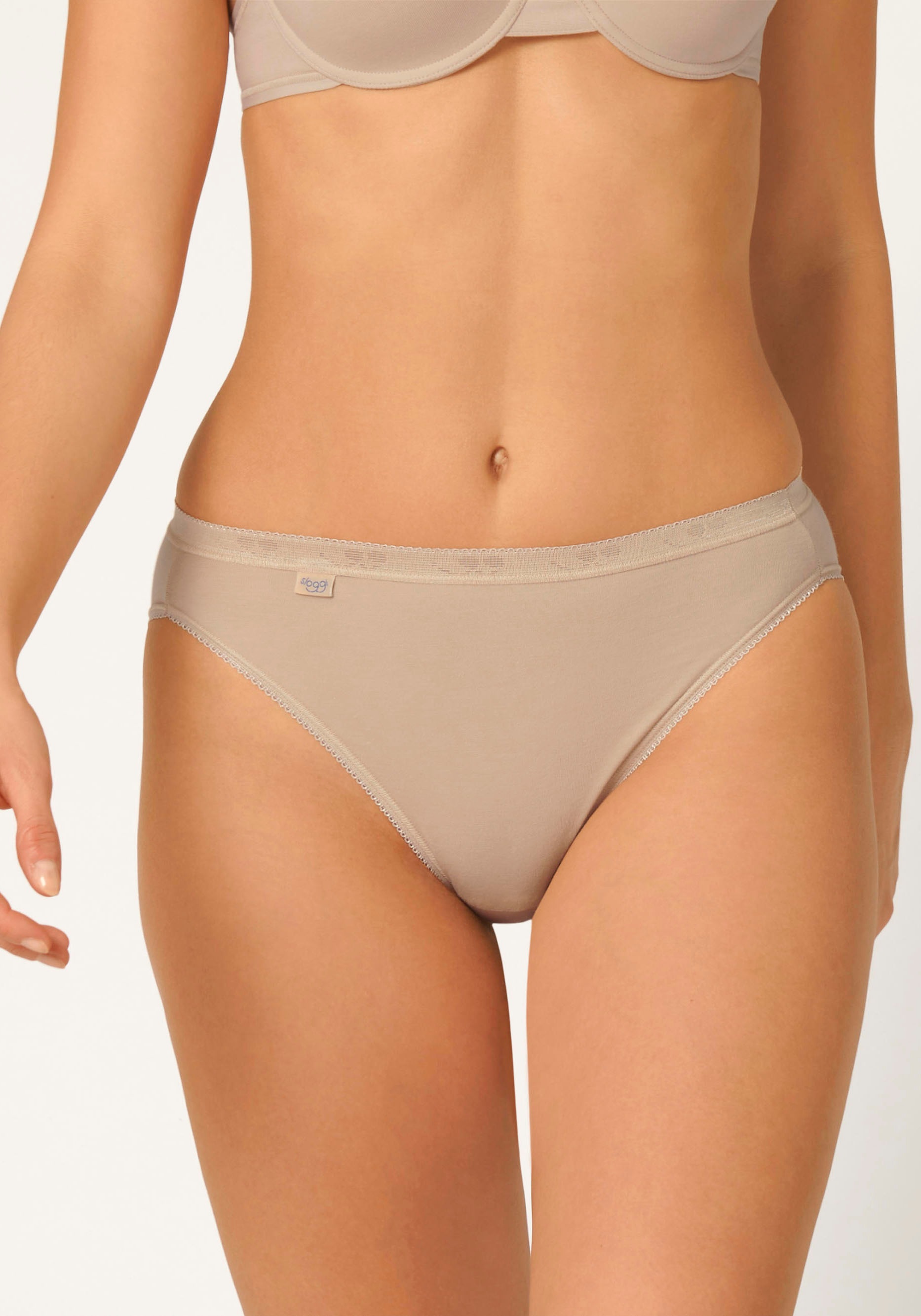 sloggi Jazz-Pants Slips "Basic+ Tai 2P", (2er Pack), mit elastischer Mäusezähnchenkante