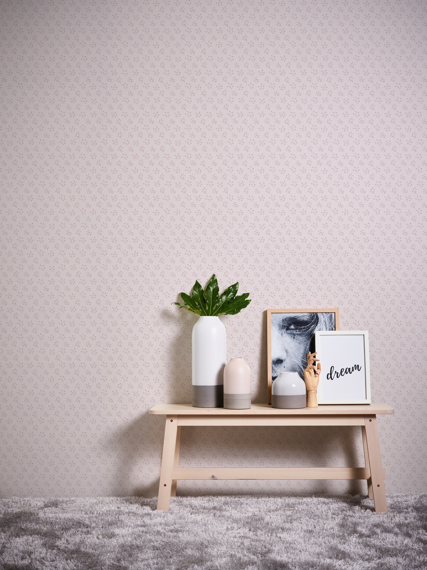 A.S. Création Vliestapete »Florale Landhaustapete«, matt-gemustert-neutral, Blümchen-Tapete Zierlich Tapeten Wohnzimmer Schlafzimmer Küche Design
