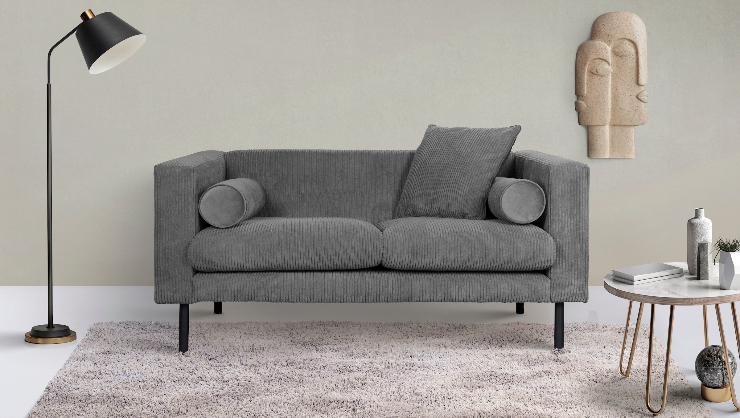 Home affaire 2-Sitzer "Lillibeth Designsofa mit Wellenunterfederung, Maße B günstig online kaufen