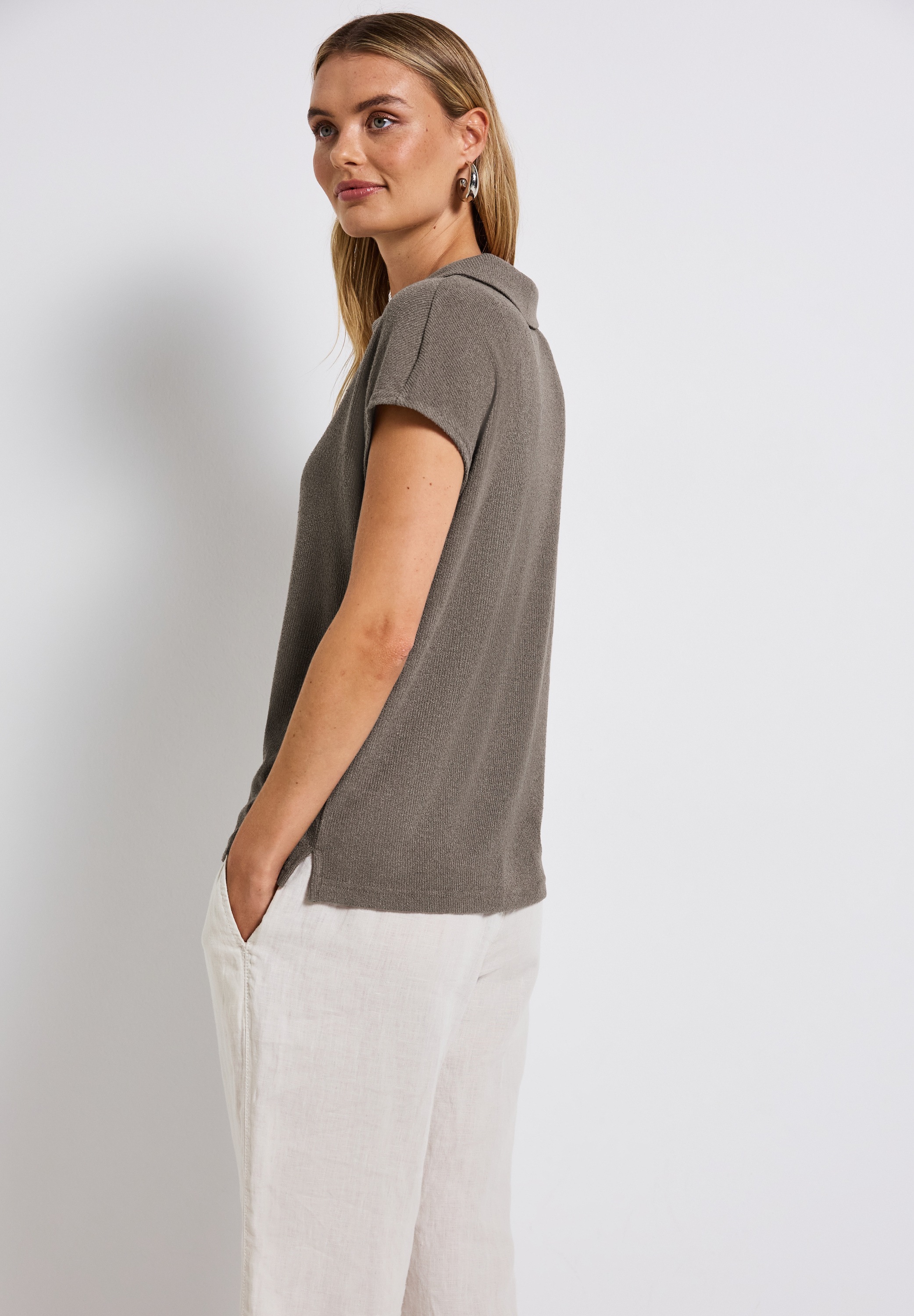 STREET ONE Poloshirt, aus elastischem Materialmix günstig online kaufen