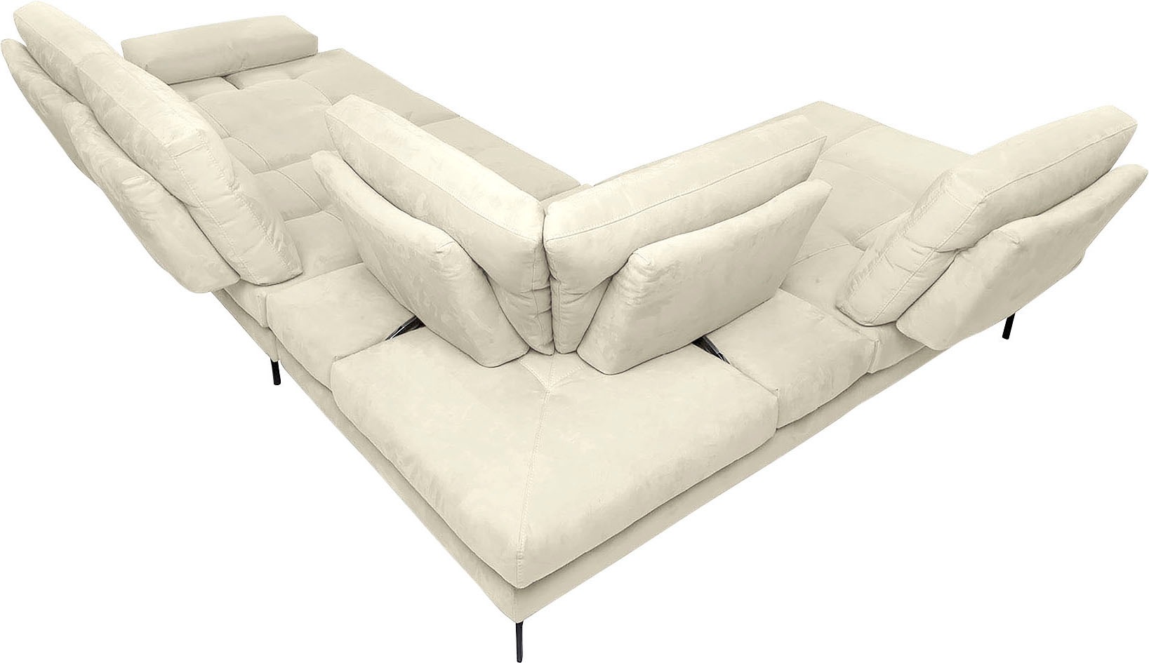 CALIA ITALIA Ecksofa »Toby Wing, L-Form, Designsofa mit sensationellem Sitzkomfort«, Sitztiefenverstellung, funktionale Ecke, Füße in schwarz matt