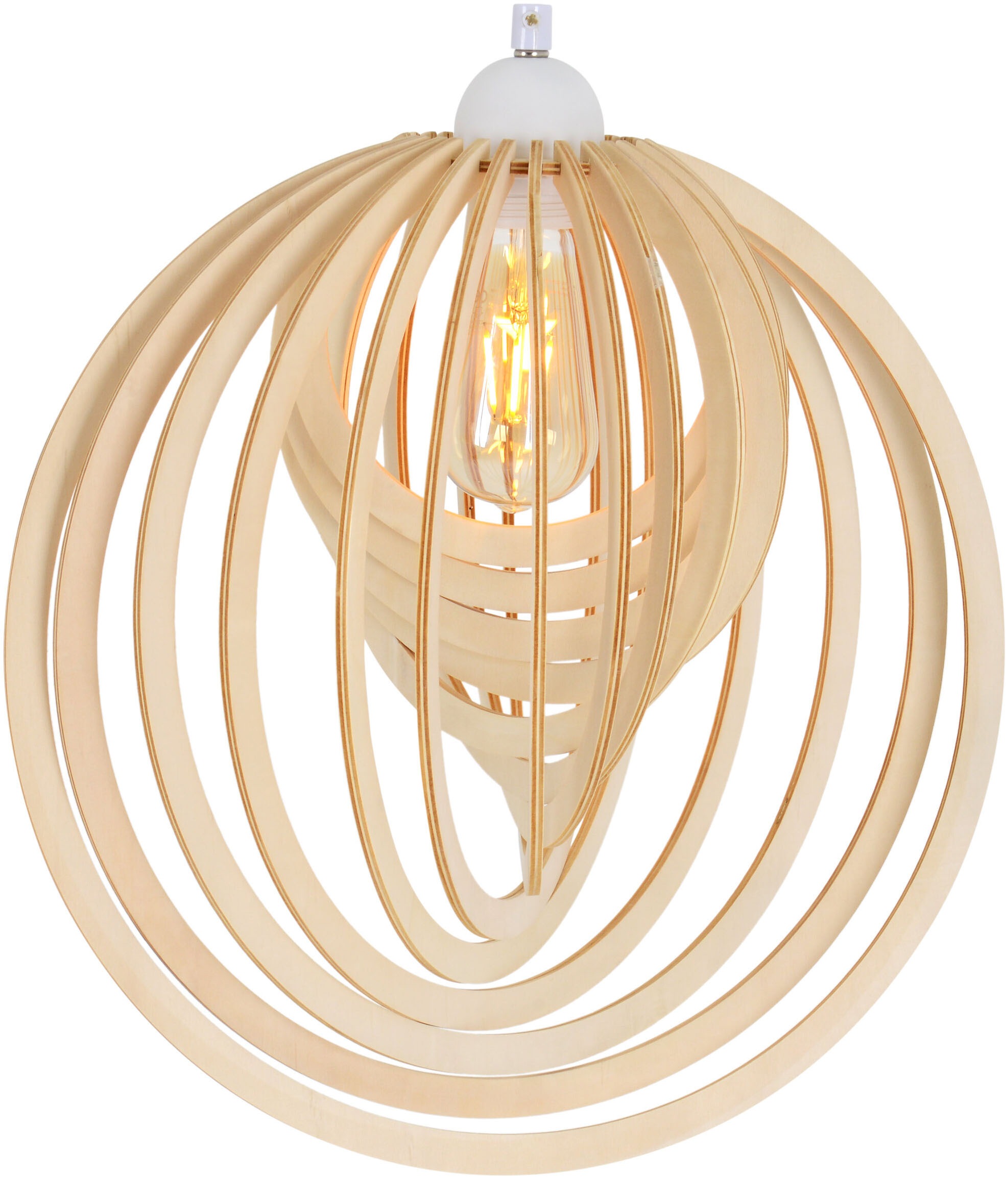 näve Pendelleuchte »Armella«, 1 flammig, Leuchtmittel E27 | ohne Leuchtmittel, Holz hellbraun, exkl. 1x E27 max. 40 W, H: ca. 145cm / D: ca. 40cm