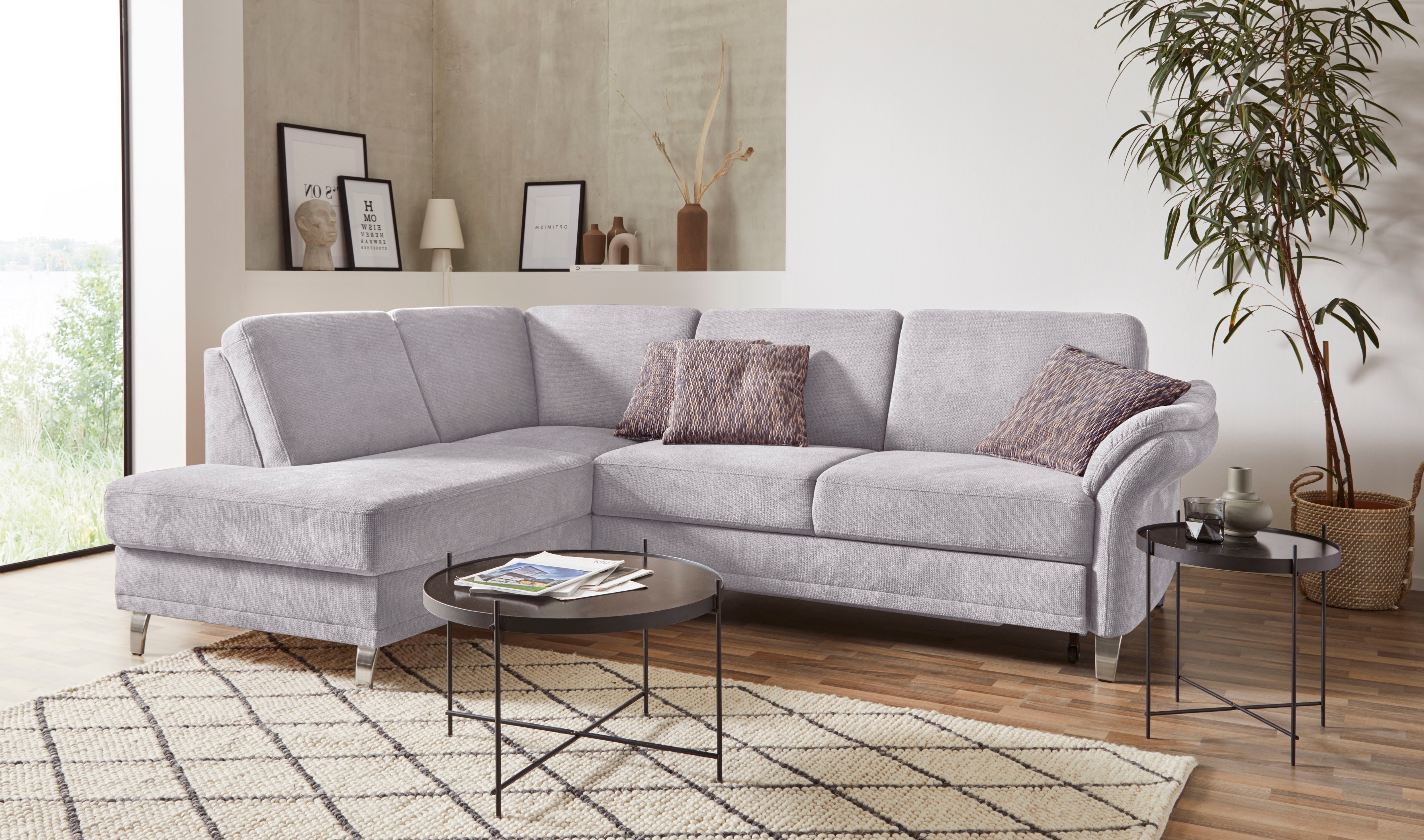 sit&more Ecksofa "Clio L-Form" wahlweise mit Schlaffunktion und Bettkasten, inklusive Federkern