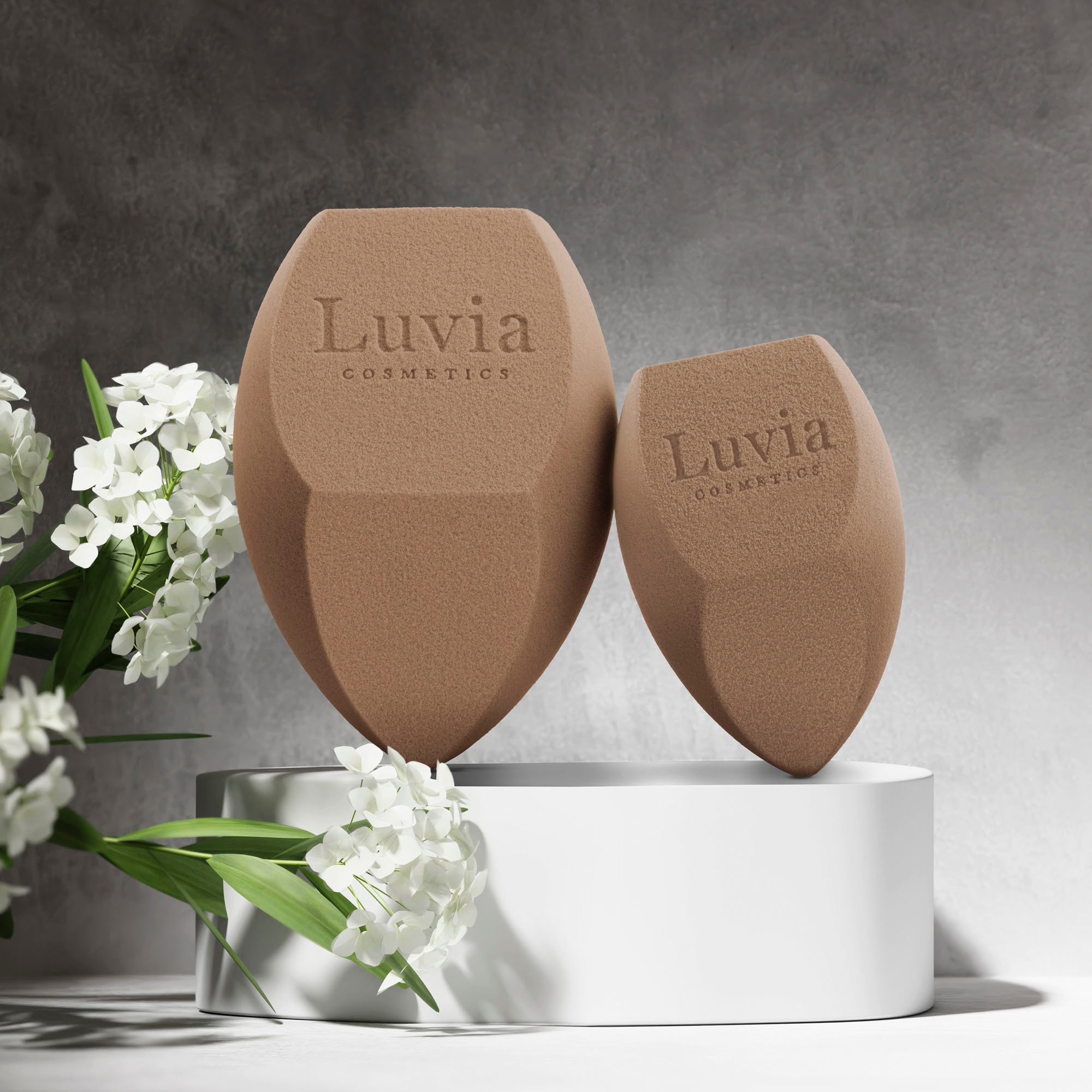 Luvia Cosmetics Make-up Schwamm »Diamond Sponge Elegance«, (Set, 2 tlg.), feinporige Oberfläche für natürliches Hautbild
