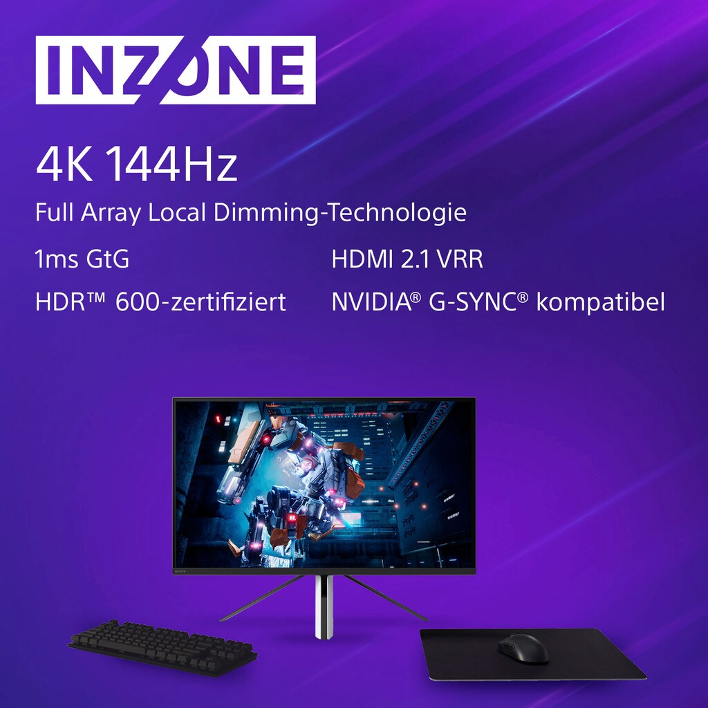 Sony Gaming-Monitor »INZONE M9«, 68 cm/27 Zoll, 3840 x 2160 px, 4K Ultra HD, 1 ms Reaktionszeit, 144 Hz