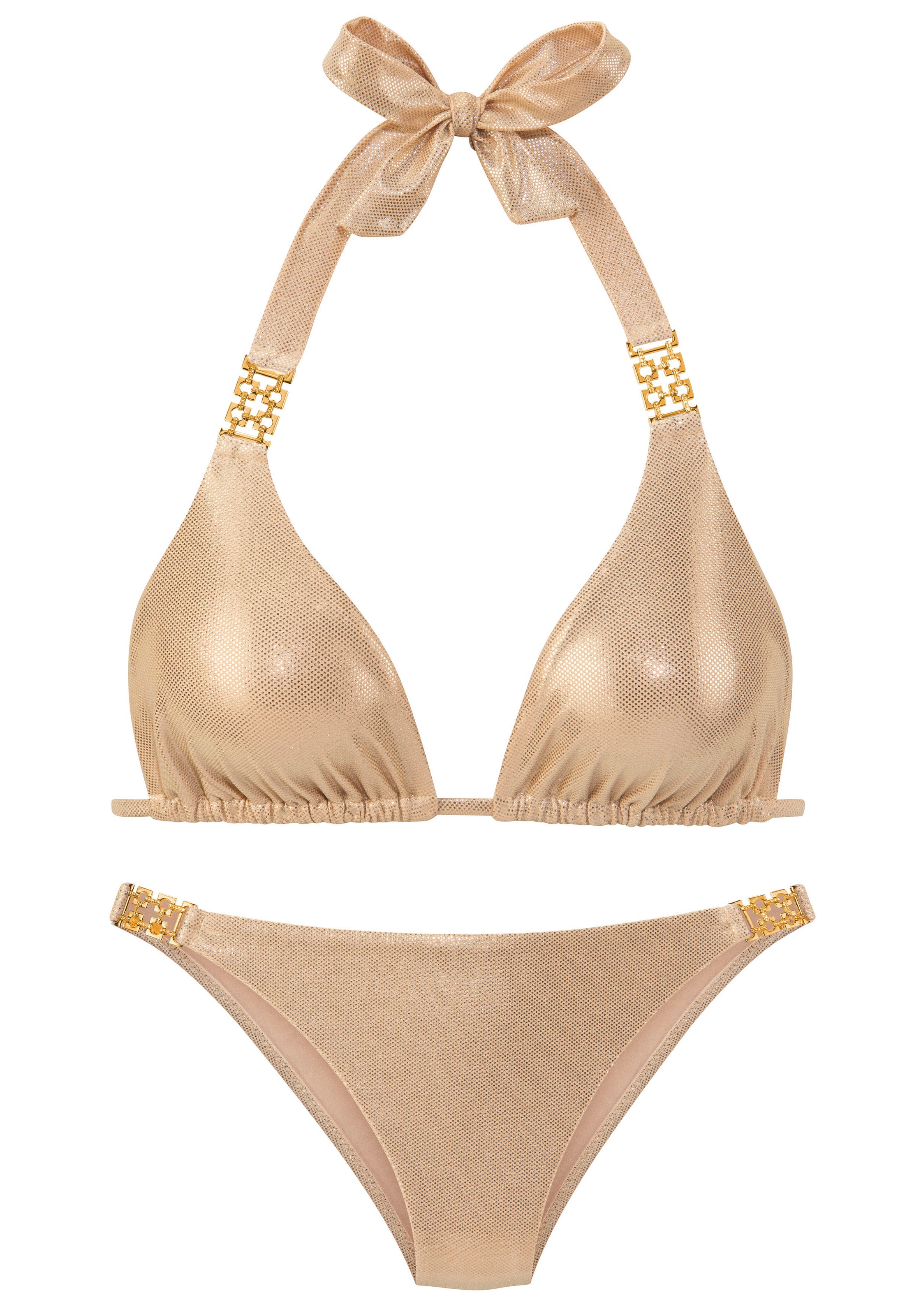 LASCANA Triangel-Bikini "Rio", mit goldfarbenen Zierschnallen günstig online kaufen