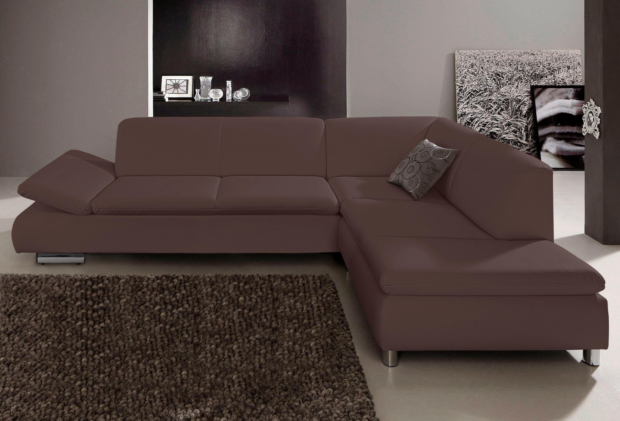 Max Winzer® Ecksofa »Toulouse modern und bequem, aktuelles Design, hoher Sitzkomfort«, mit klappbaren Armlehnen, Breite 271 cm