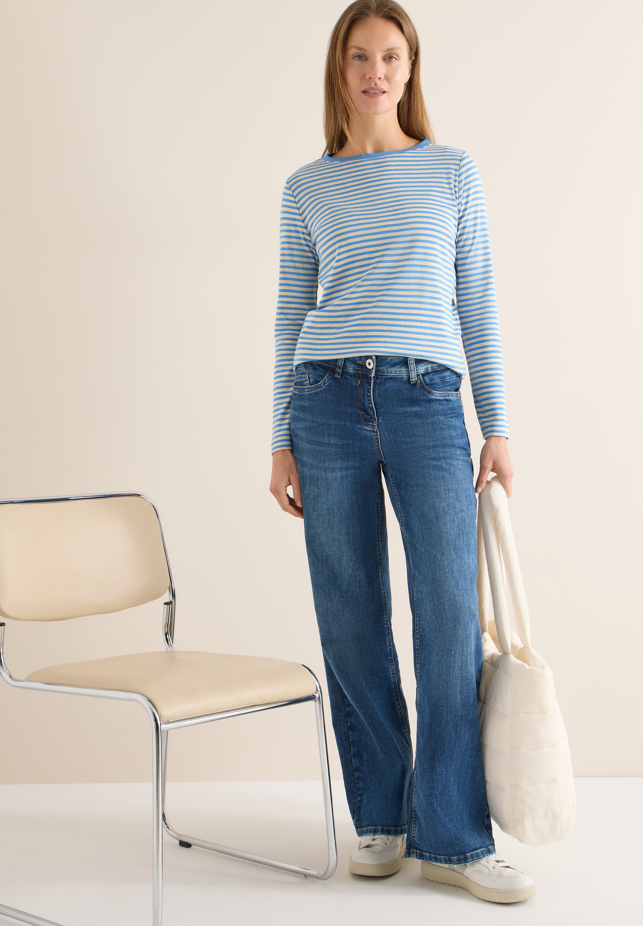 Cecil Langarmshirt im Streifen-Look