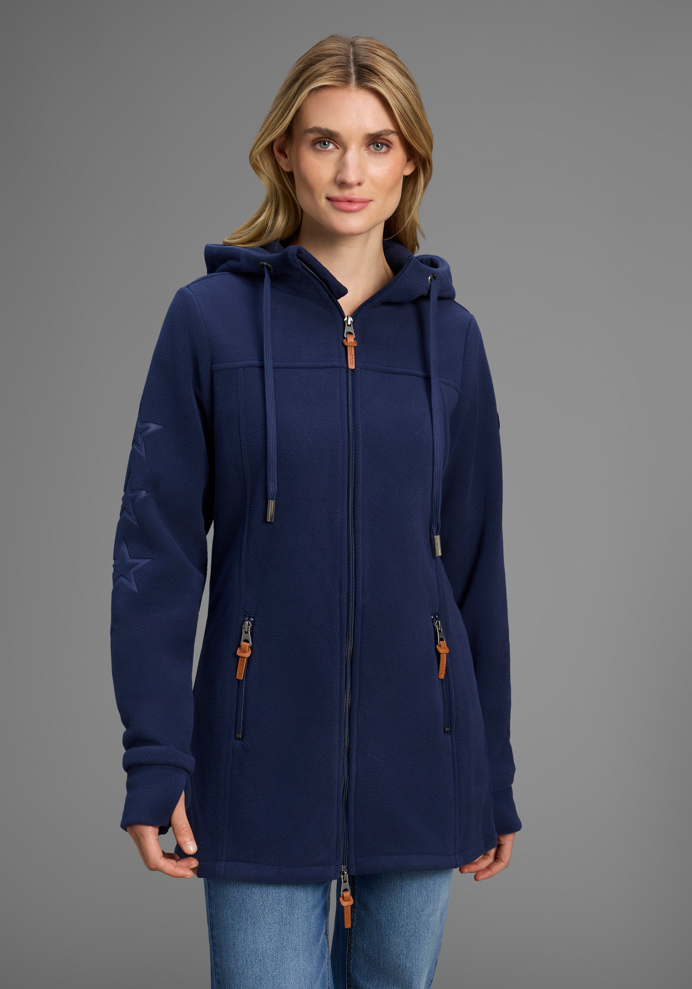 KangaROOS Fleecejacke, mit Kapuze, figurbetonter Schnitt, mit Kapuze, mit 2 günstig online kaufen