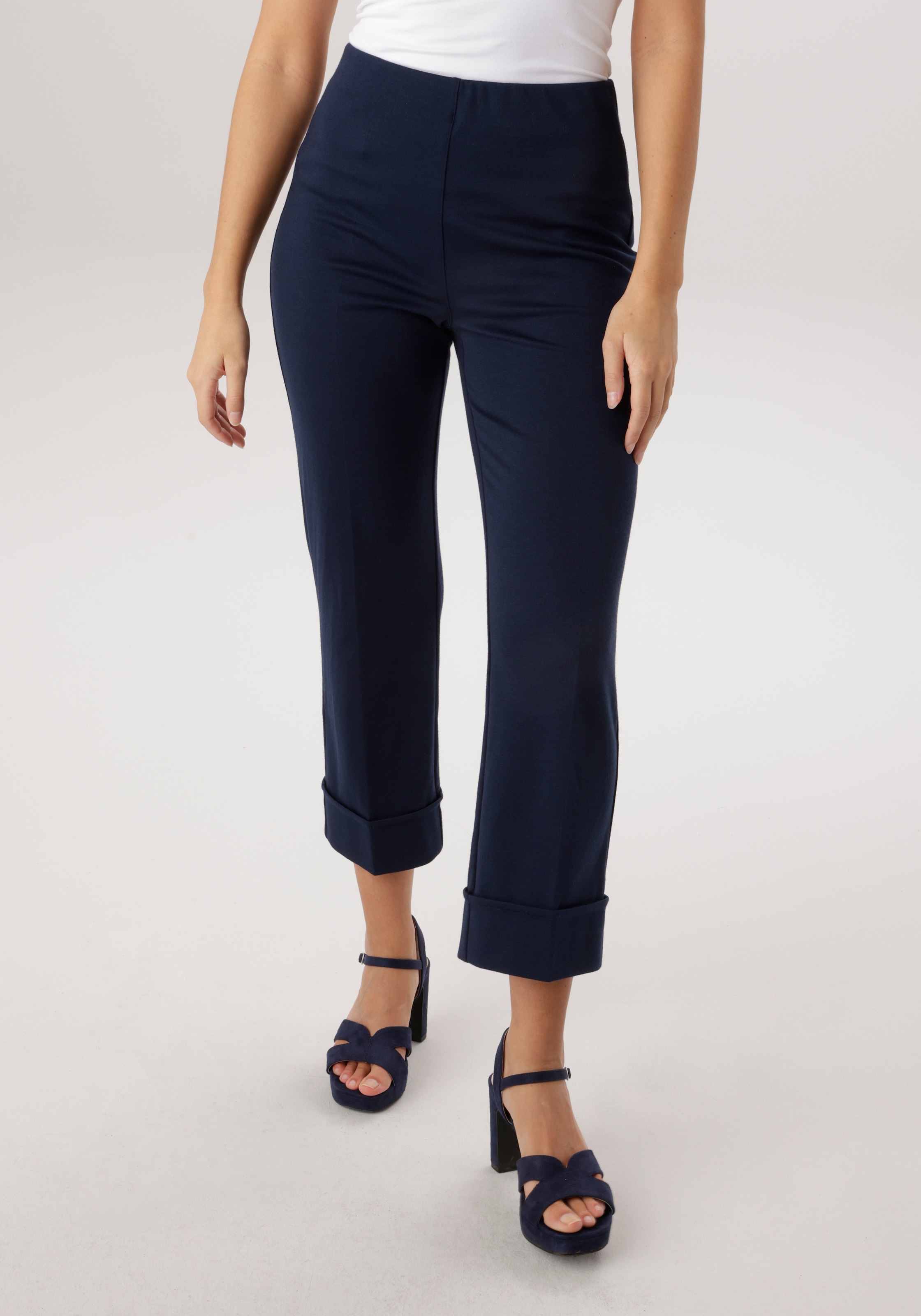 Aniston SELECTED Schlupfhose breiten, fixierten Umschlag am Saum - NEUE KOL günstig online kaufen