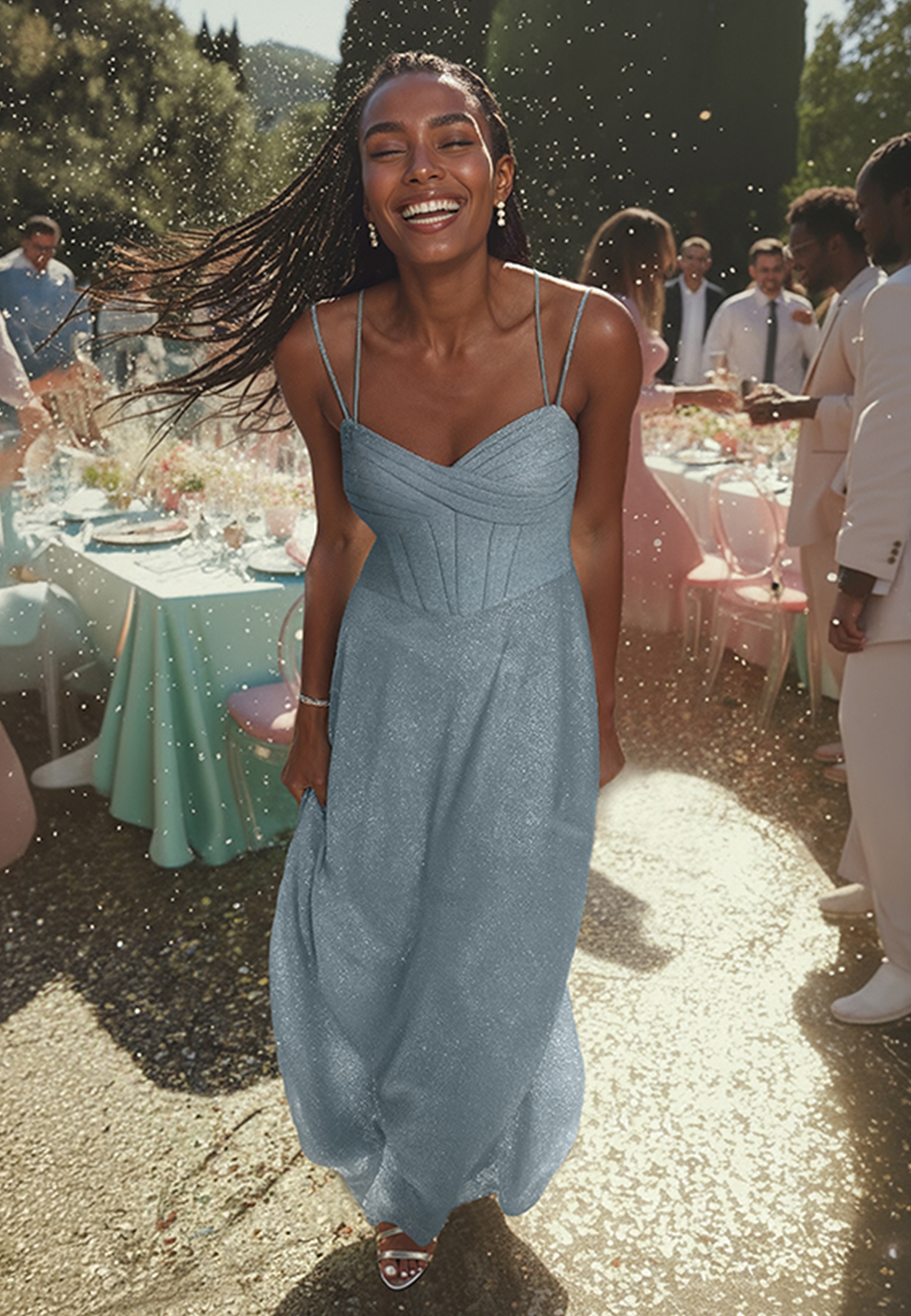 Vera Mont Abendkleid »Damen im Glitzer-Look« Nahttasche