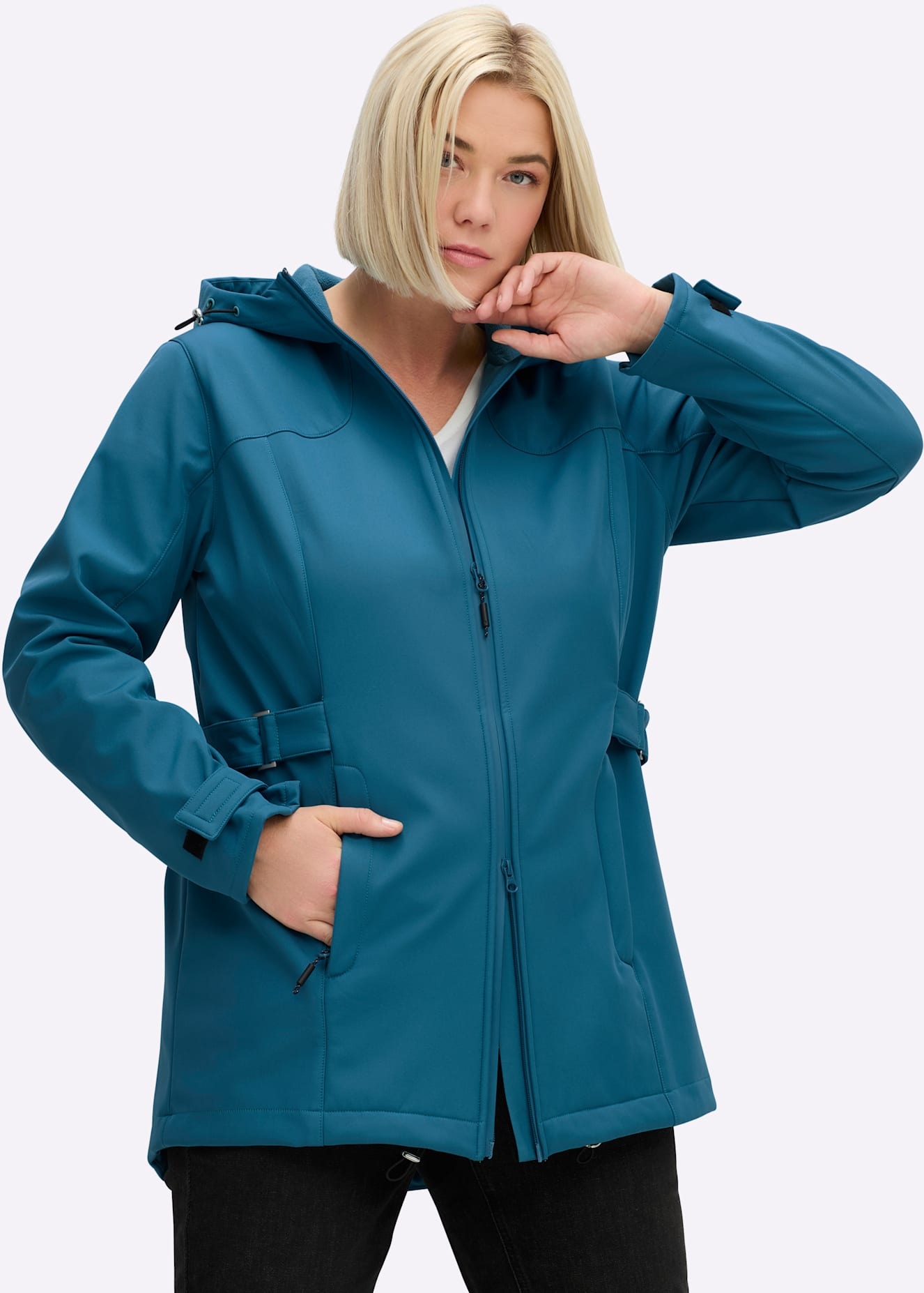Sheego Softshelljacke, mit Kapuze
