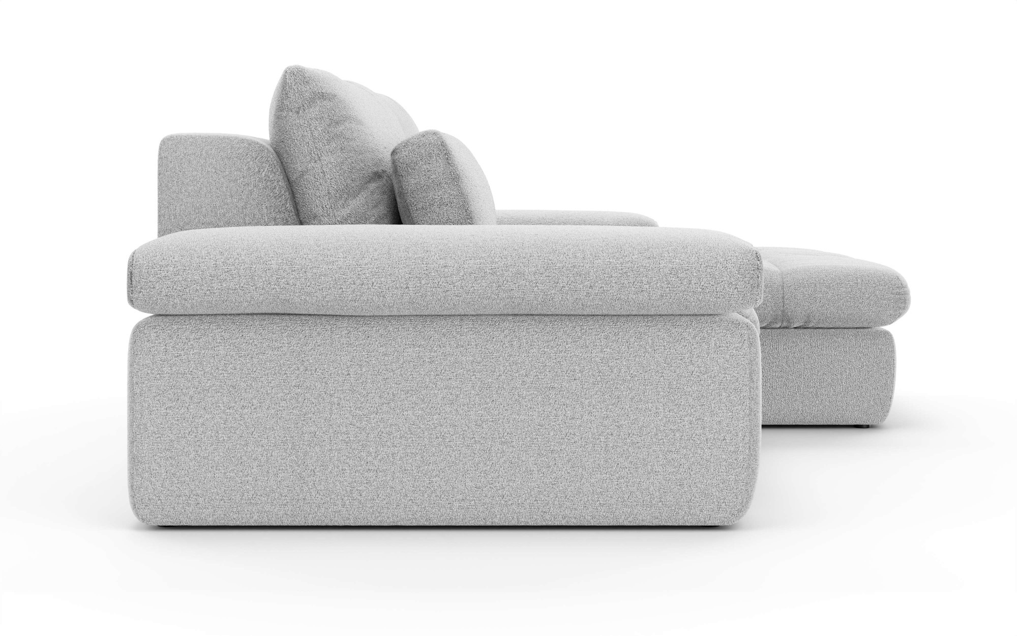 Home affaire Ecksofa »ALVERIE mit Recamiere, moderne Steppung, Maße: B/T/H 274/203/106 cm«, L-Form mit Wellenunterfederung, mit 4 Rückenkissen, pflegeleicht Stoff