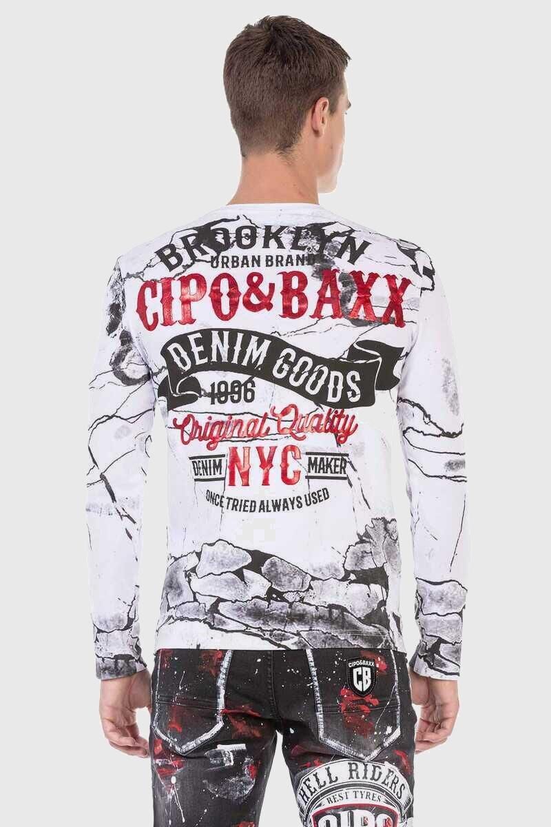 Cipo & Baxx T-Shirt »Sweatshirts«, mit Print und Allover-Muster