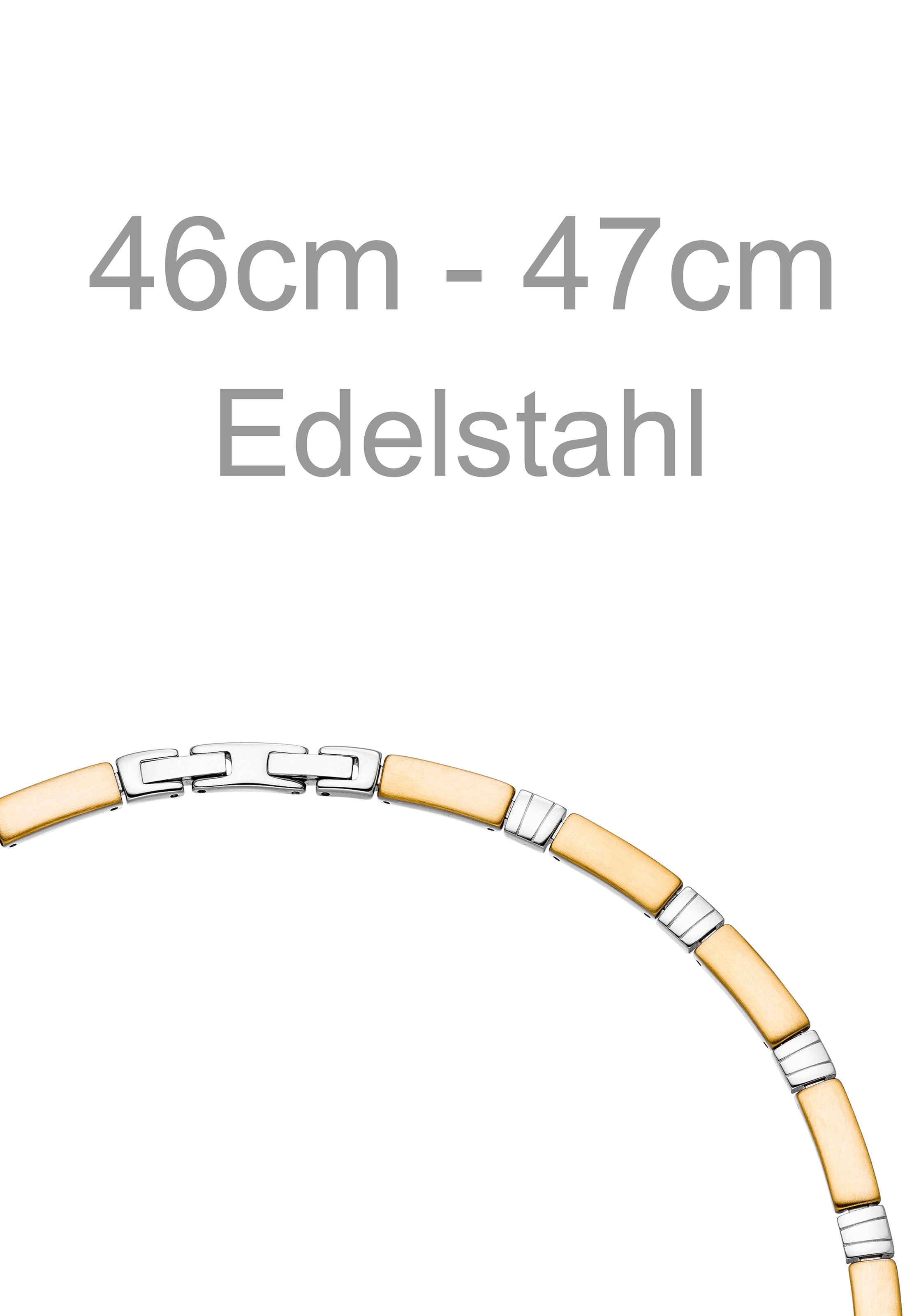 JOBO Collier »Gliedercollier 6,4 mm« Edelstahl goldfarben bicolor 47 cm