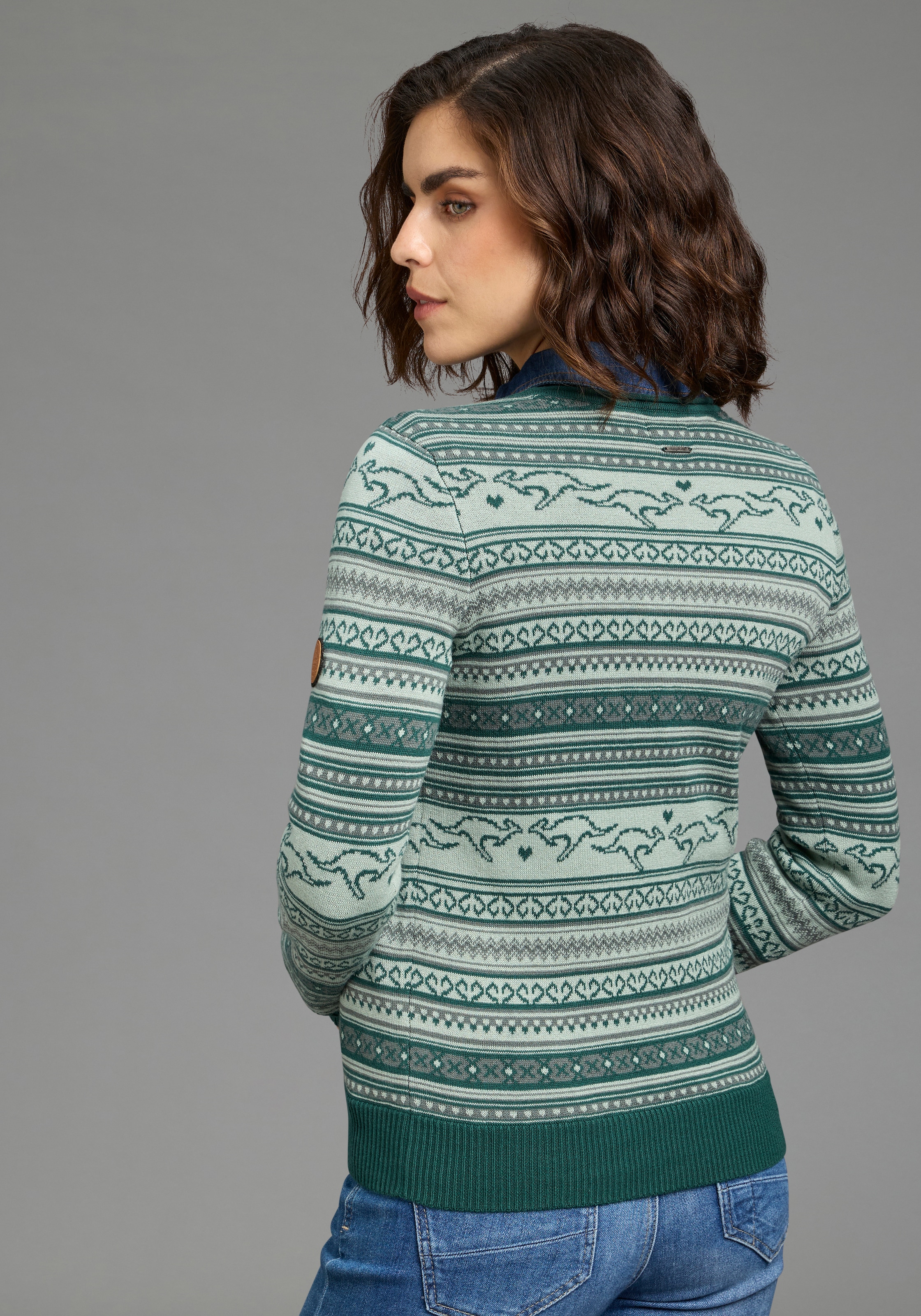 KangaROOS Norwegerpullover mit Rippstrickbündchen
