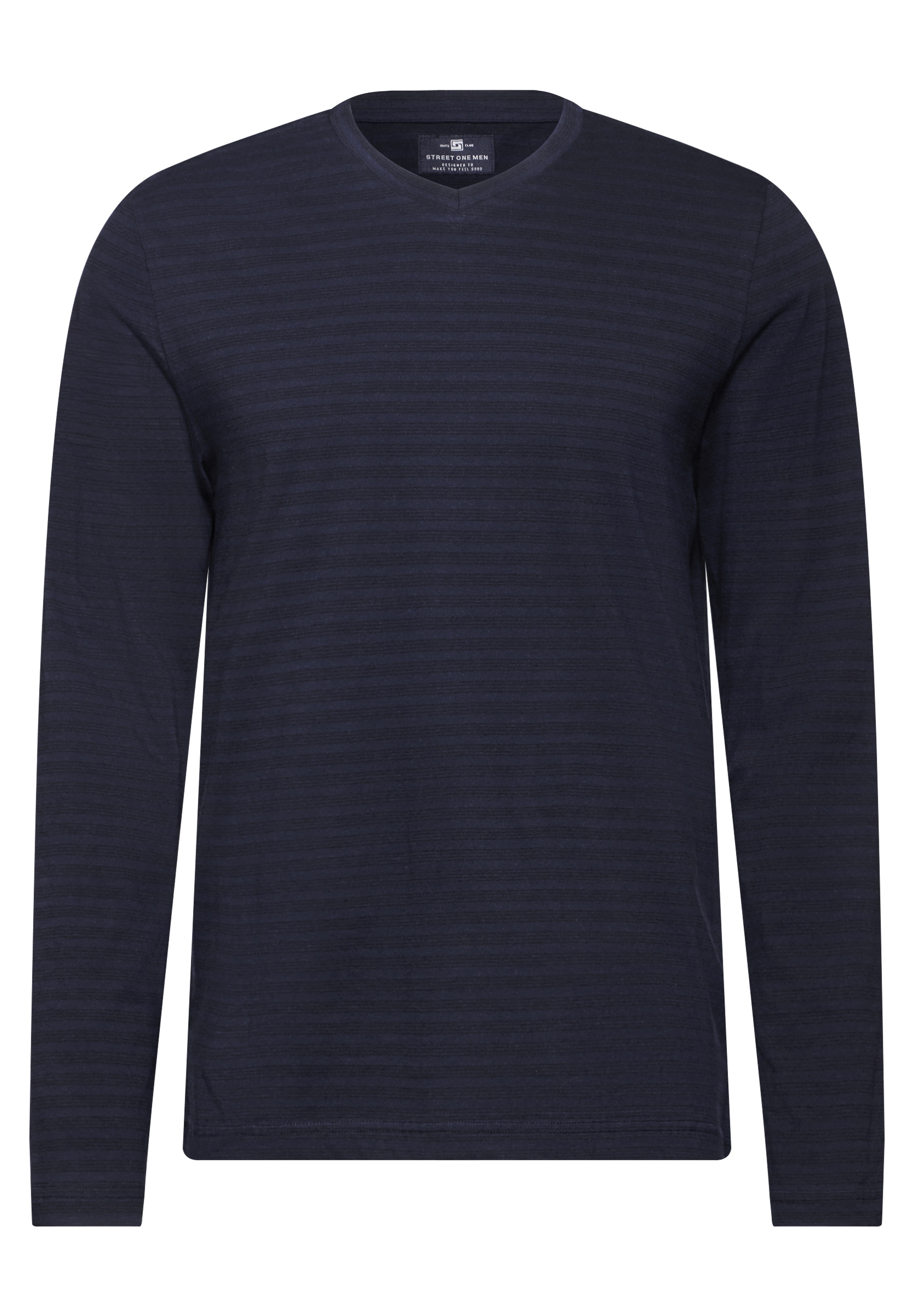 STREET ONE MEN Langarmshirt, aus reiner Baumwolle