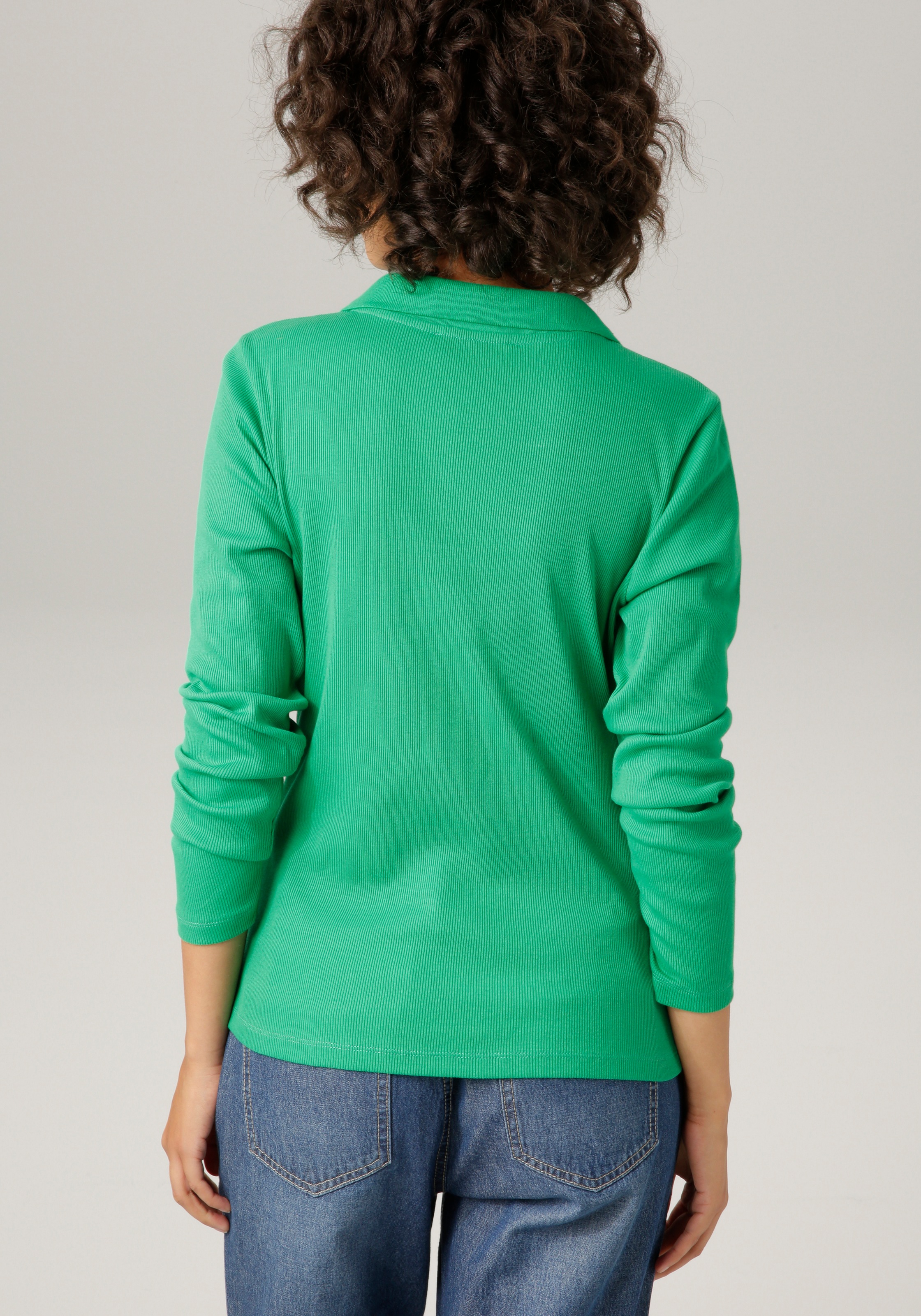 Aniston CASUAL Langarmshirt, mit Polokragen - NEUE KOLLEKTION