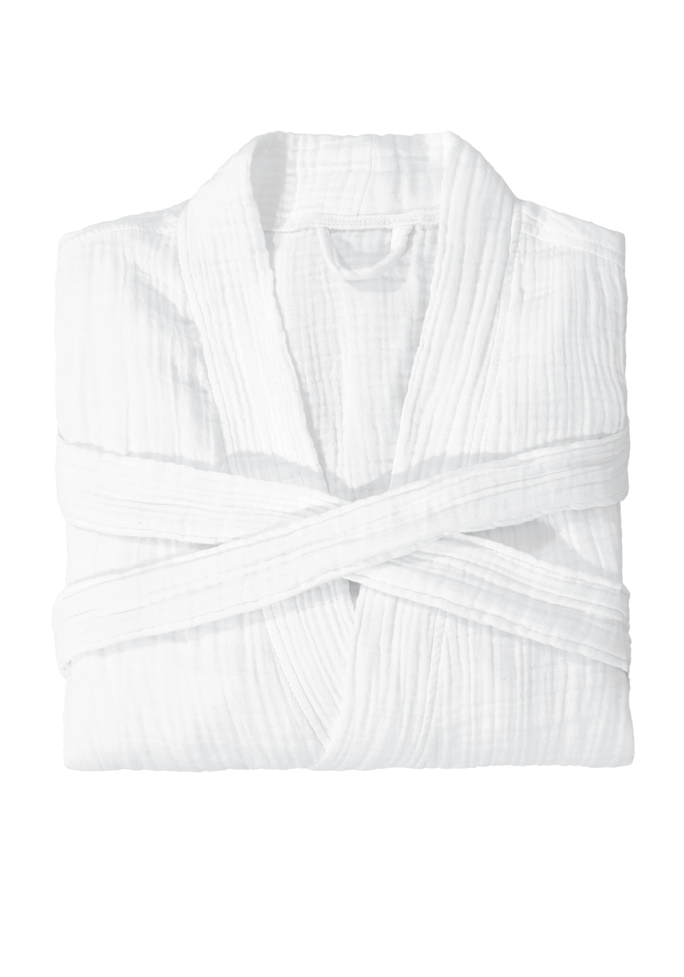 my home Bademantel »Juna Musselin, ideal für Sauna & Spa, Hotelbademantel, Morgenmantel« 1 Stk. modern, leichte Qualität, 100% Baumwolle