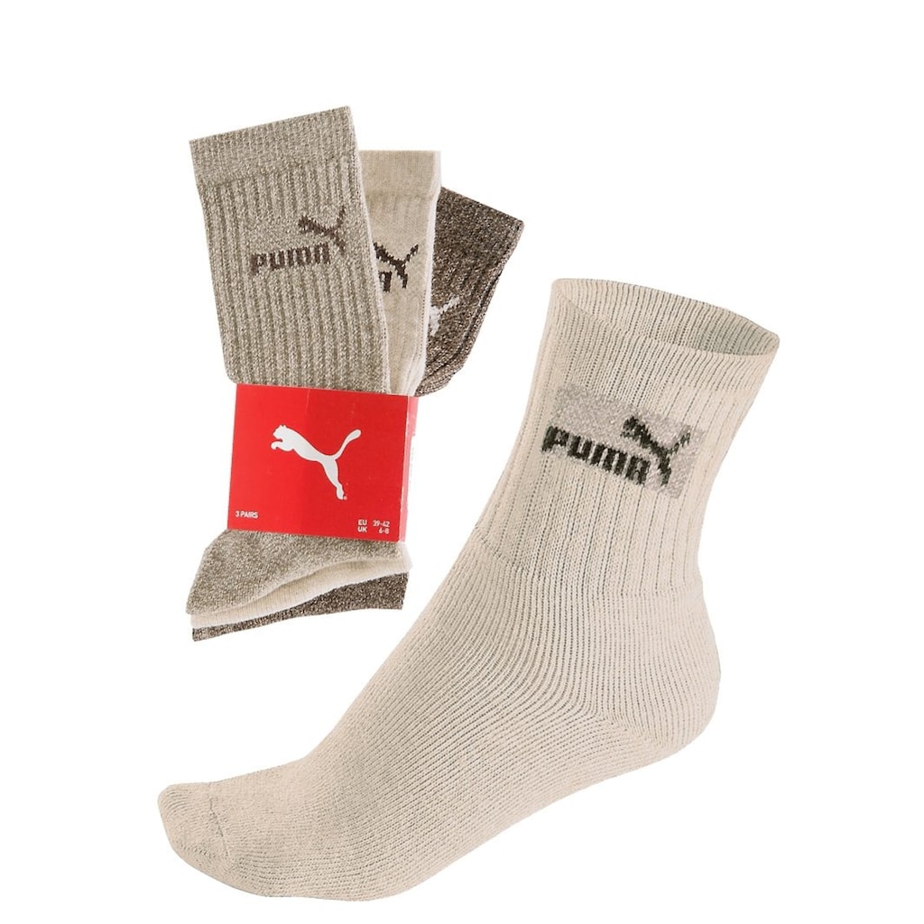 PUMA Freizeitsocken, (3 Paar), in strapazierfähiger Qualität