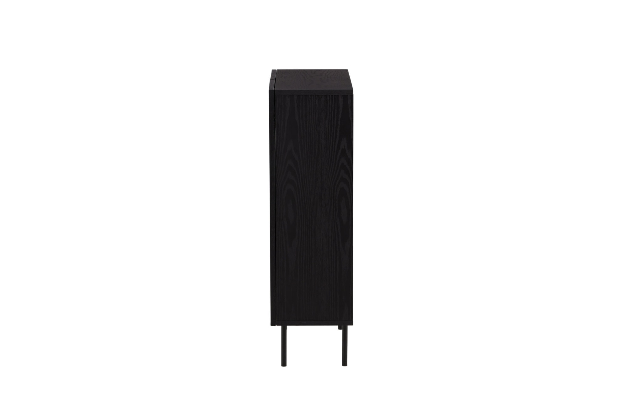 Venture Home Vorratsschrank »Björkön, Stauraumschrank, geriffelt, Höhe 103 cm« Hochschrank, MDF, geriffelte Fronten, Stahlbeine, skandinavisch