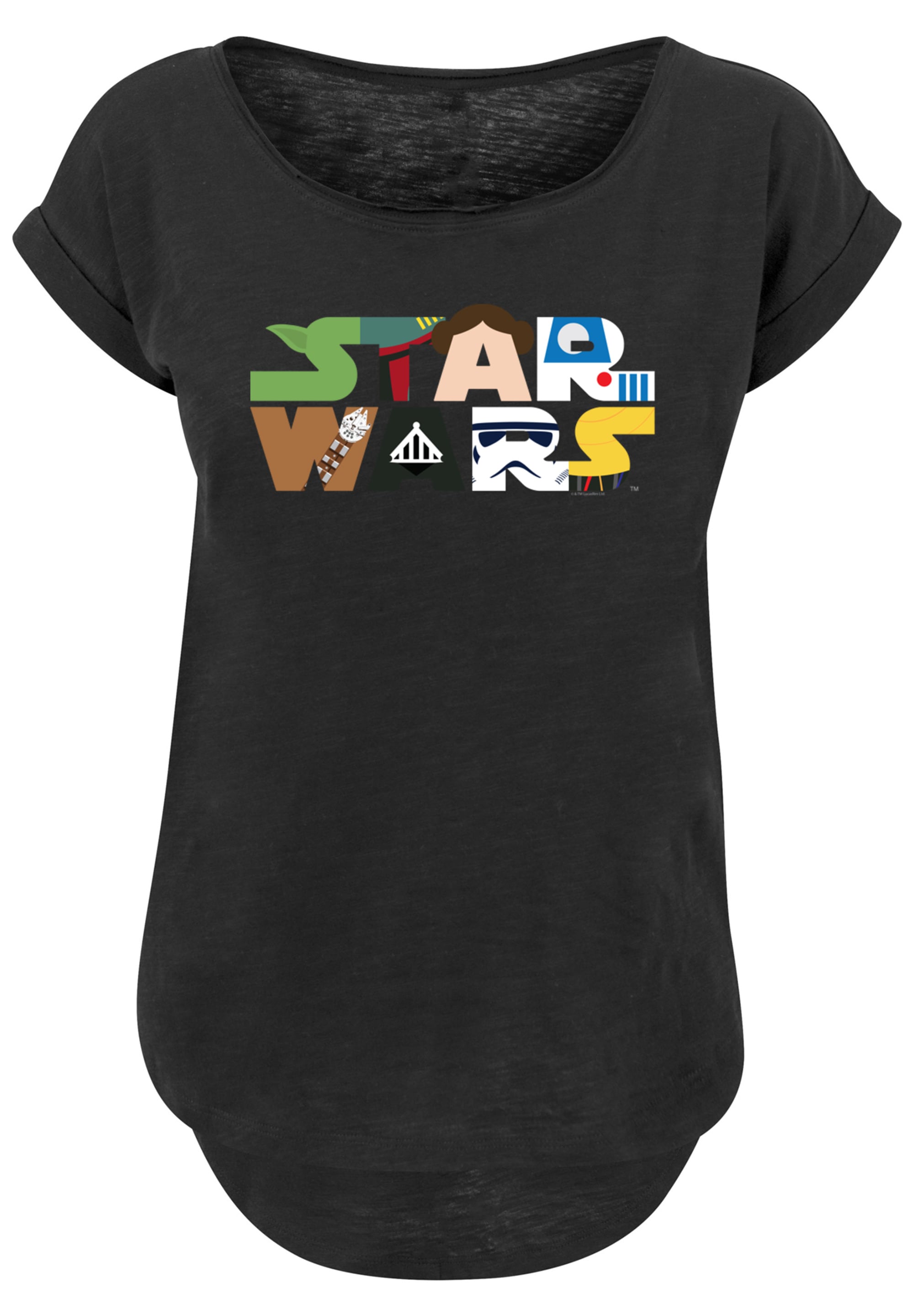 F4NT4STIC Kurzarmshirt »Damen Star Wars Character Logo with Ladies Long  Slub Tee«, (1 tlg.) online bestellen | BAUR