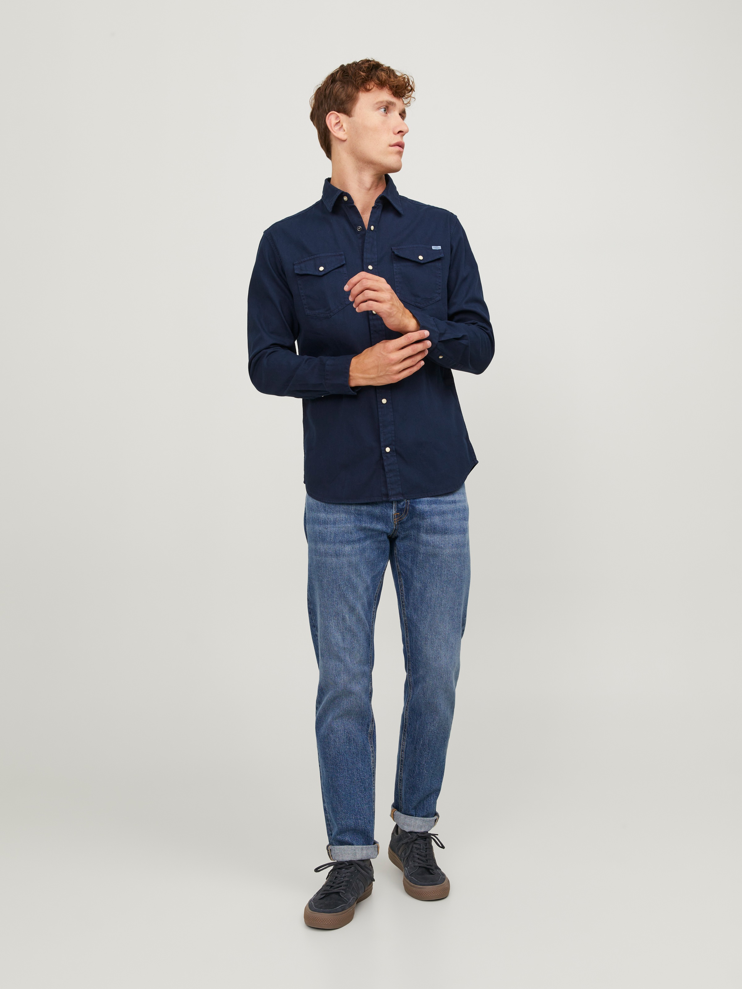 Jack & Jones Langarmhemd »JJESHERIDAN SHIRT L/S NOOS« mit angesetzter Brusttasche