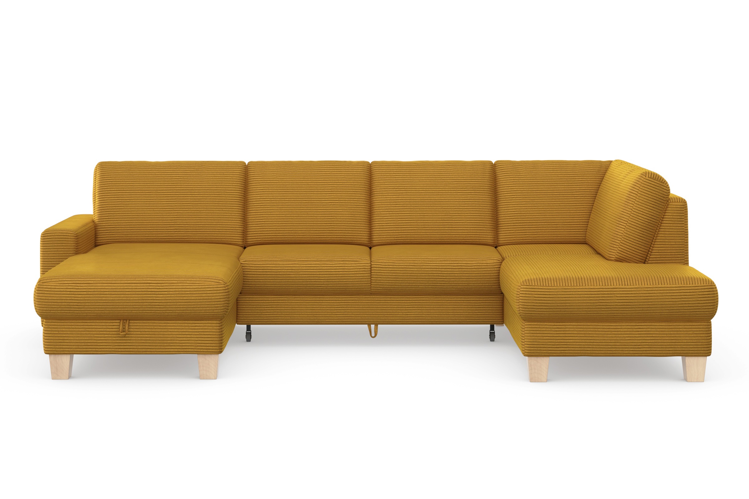 Home affaire Wohnlandschaft »Summer U-Form«, mit oder ohne Bettfunktion und Bettkasten, Cord-Bezug