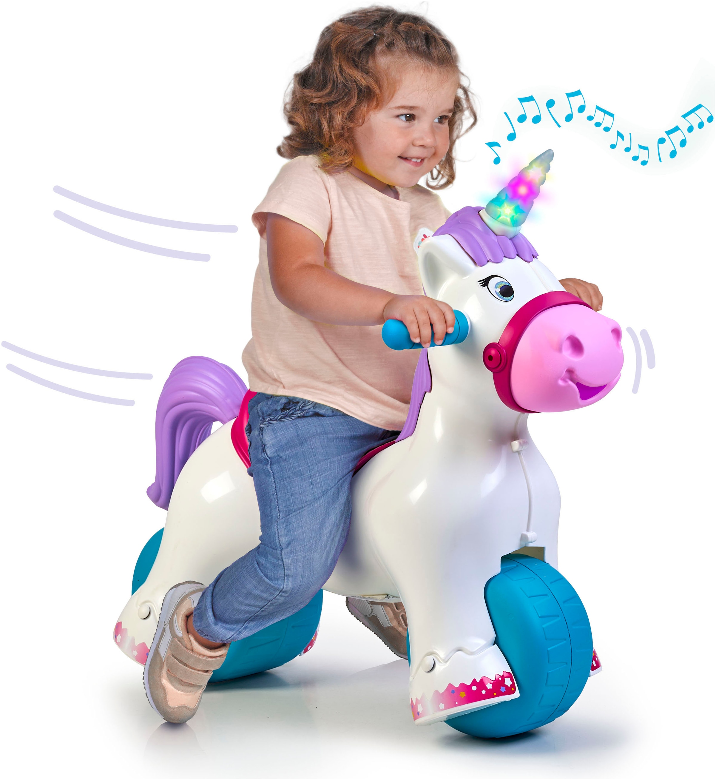 Feber® Schaukeltier »Feber Baby Unicorn 2in1«, mit Licht- und Soundeffekt; Made in Europe