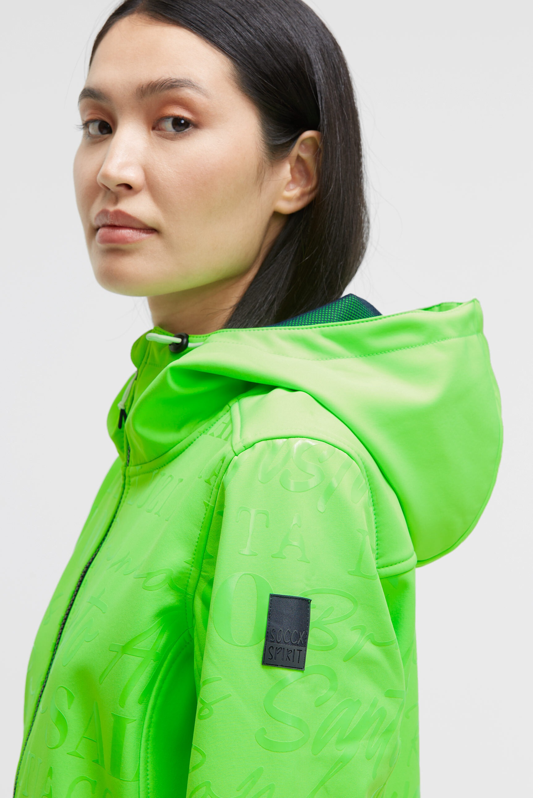 SOCCX Softshelljacke mit Kapuze mit hochgeschnittener Kapuze