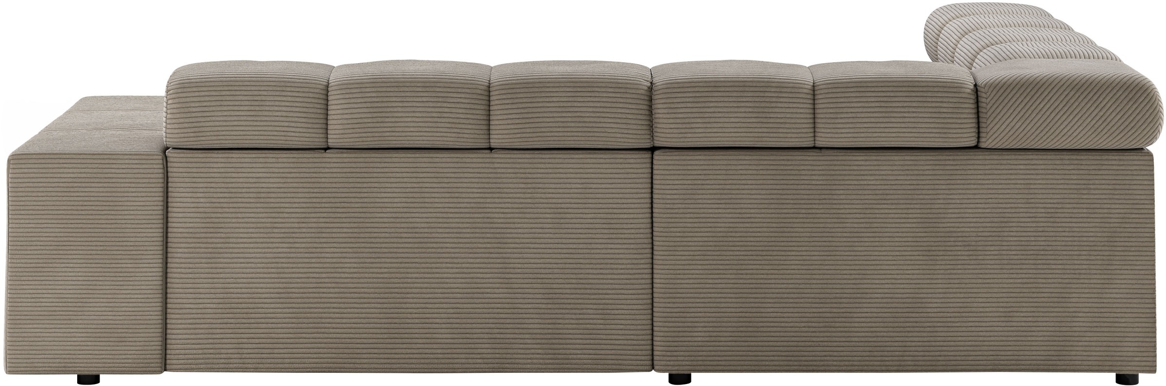INOSIGN Ecksofa »Ancona, incl. Kopfteilverstellung + 3 Zierkissen, L-Form, bequem«, wahlweise motorische Sitztiefenverstellung, B/T(H: 249/215/70 cm