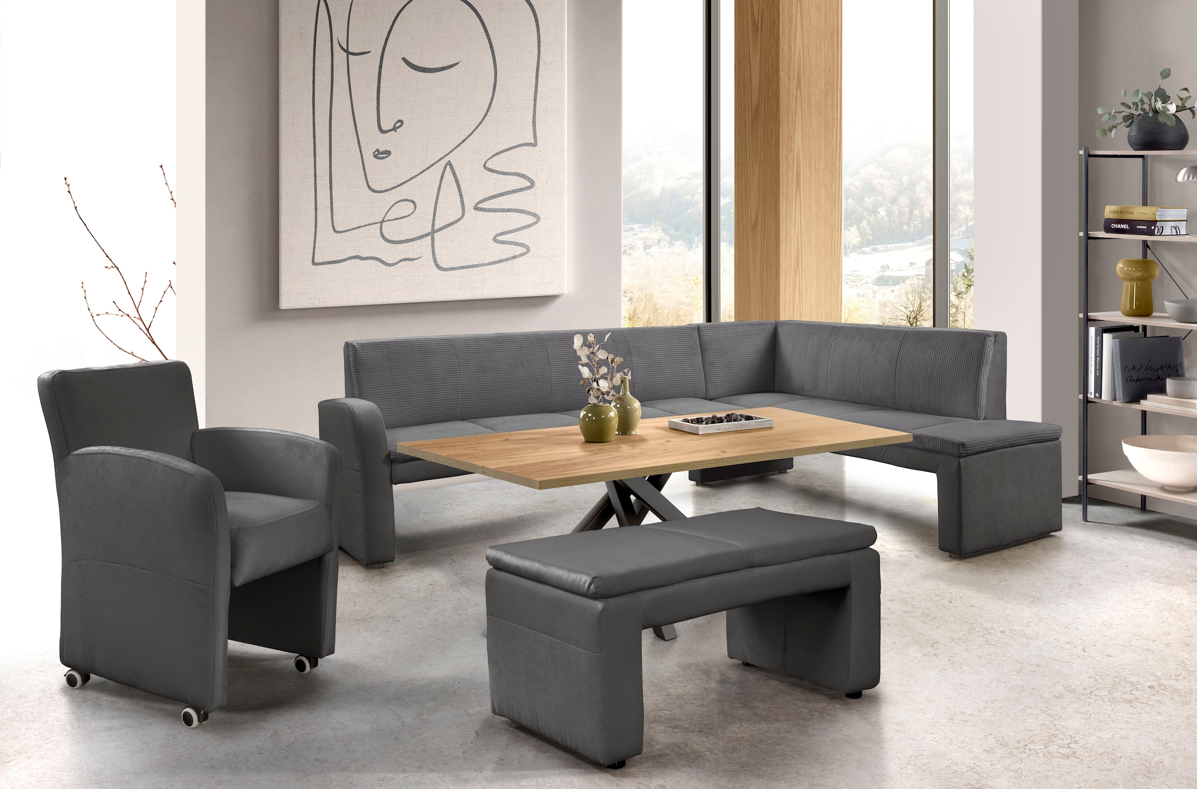 exxpo - sofa fashion Hockerbank »Cortado« hohe Bodenfreiheit, schöne Detailverarbeitung