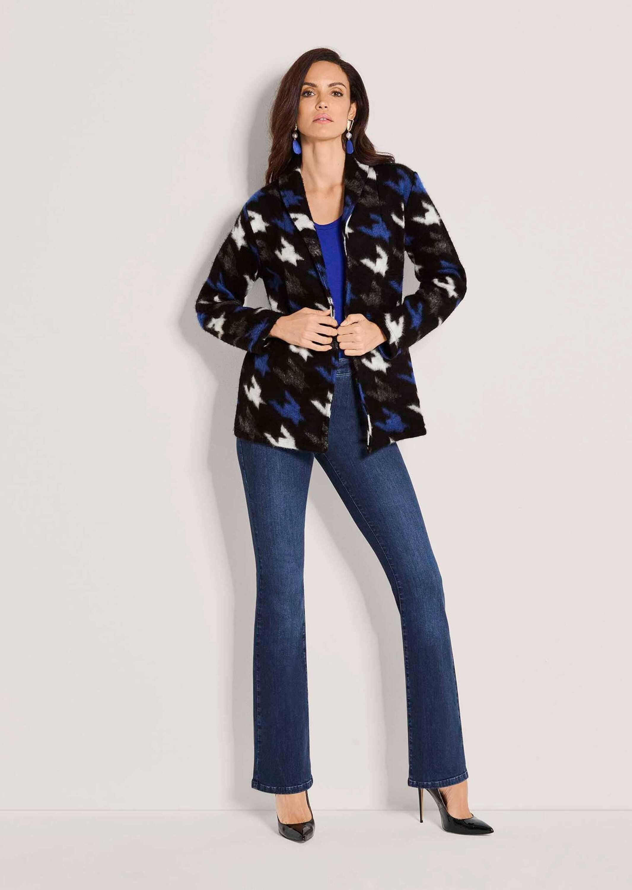 MADELEINE Langarmshirt »Shirt Shirtjacke mit Hahnentrittmuster«