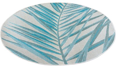NORTHRUGS Teppich »Palm«, rund, 4 mm Höhe, Flachgewebe Florales Design, gekettelt,... kaufen